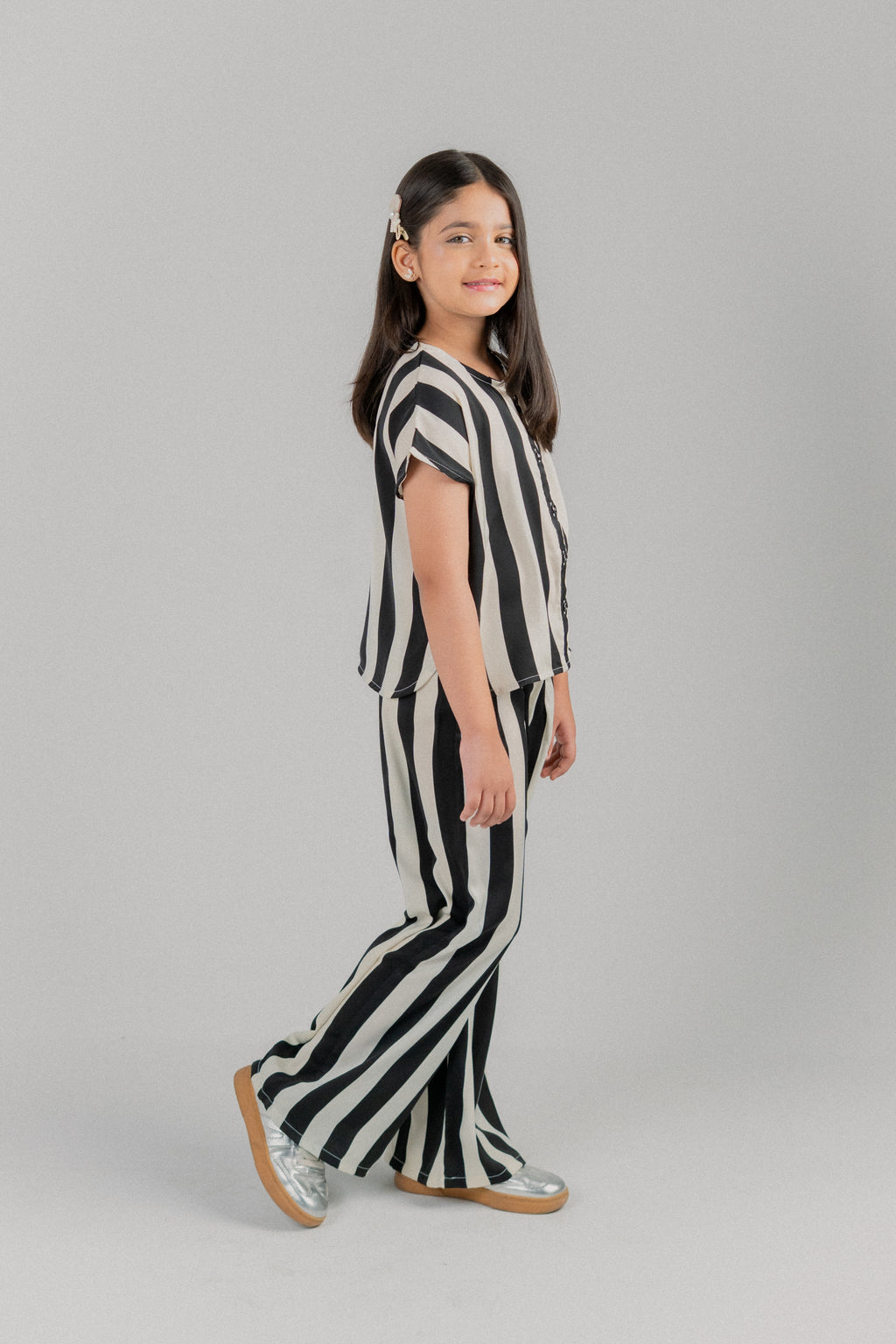Junior Girls Cotton Blend Co-ord Set – Black & White