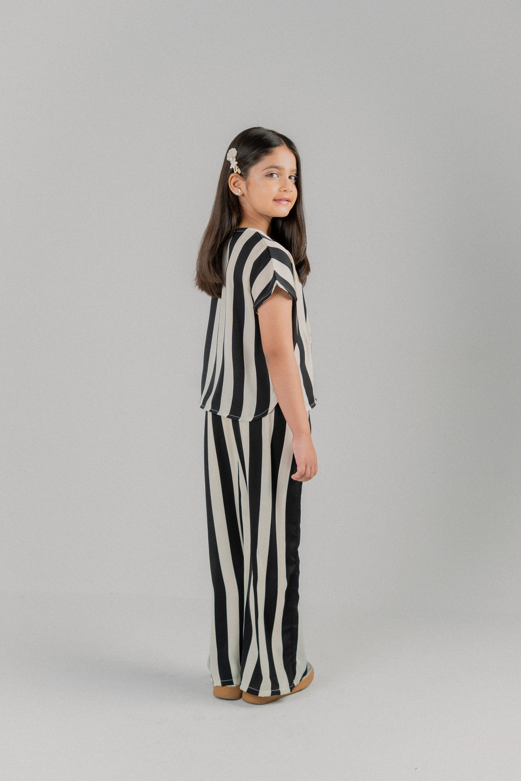 Junior Girls Cotton Blend Co-ord Set – Black & White