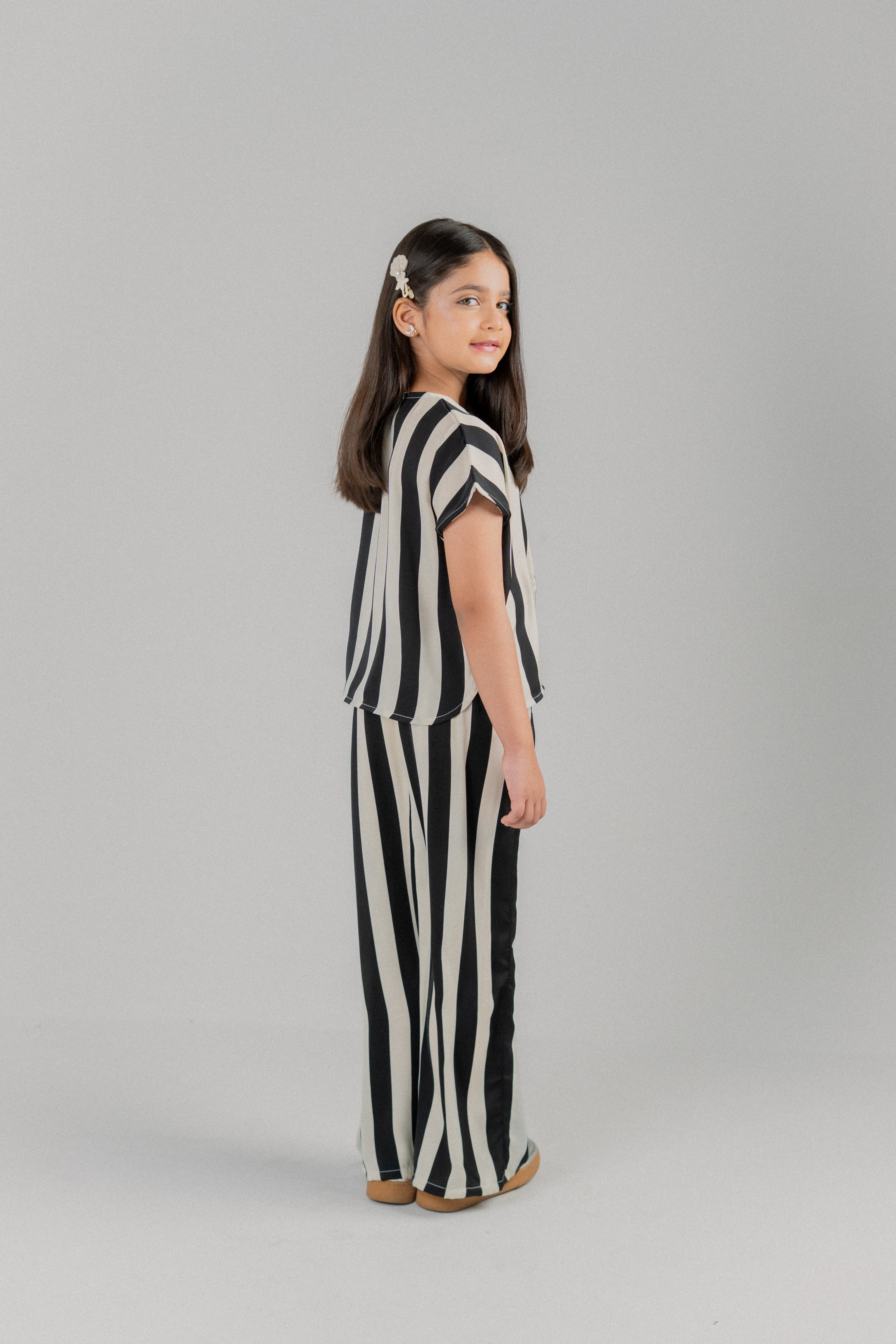 Junior Girls Cotton Blend Co-ord Set – Black & White