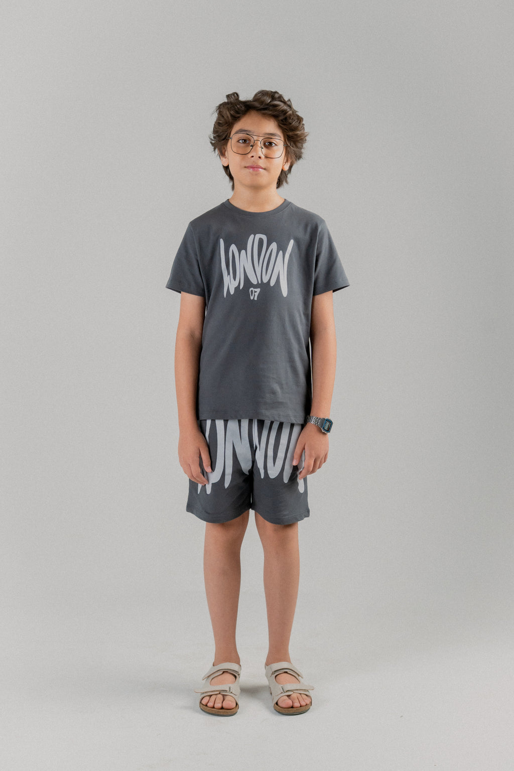 Junior Kids Comfort CO-ORD Set- Charcoal Gray