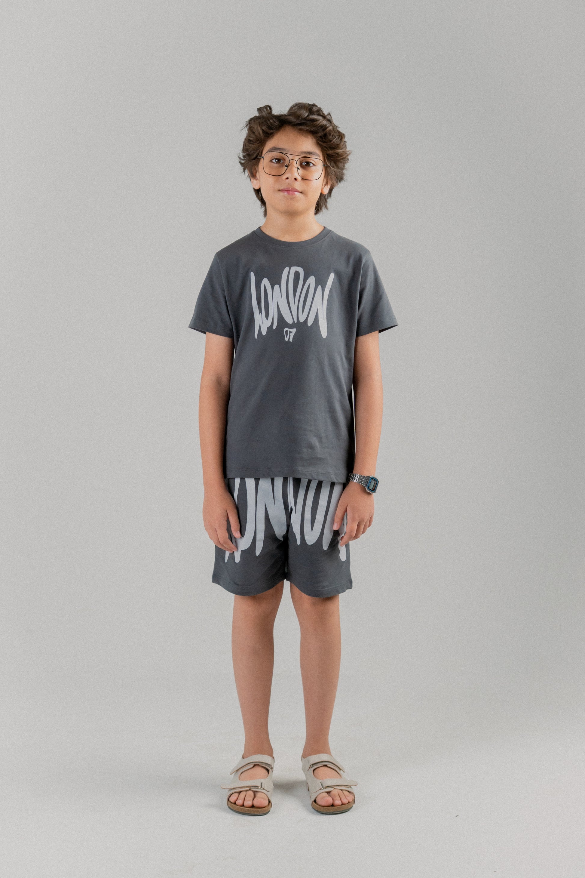 Junior Kids Comfort CO-ORD Set- Charcoal Gray