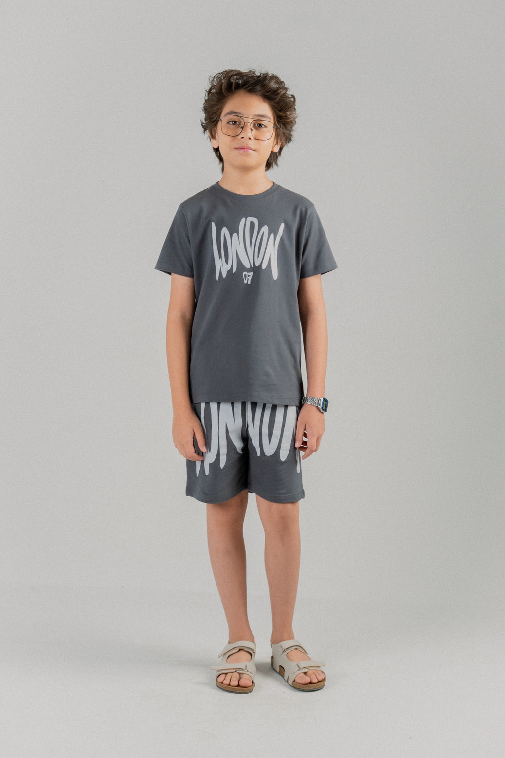Junior Kids Comfort CO-ORD Set- Charcoal Gray