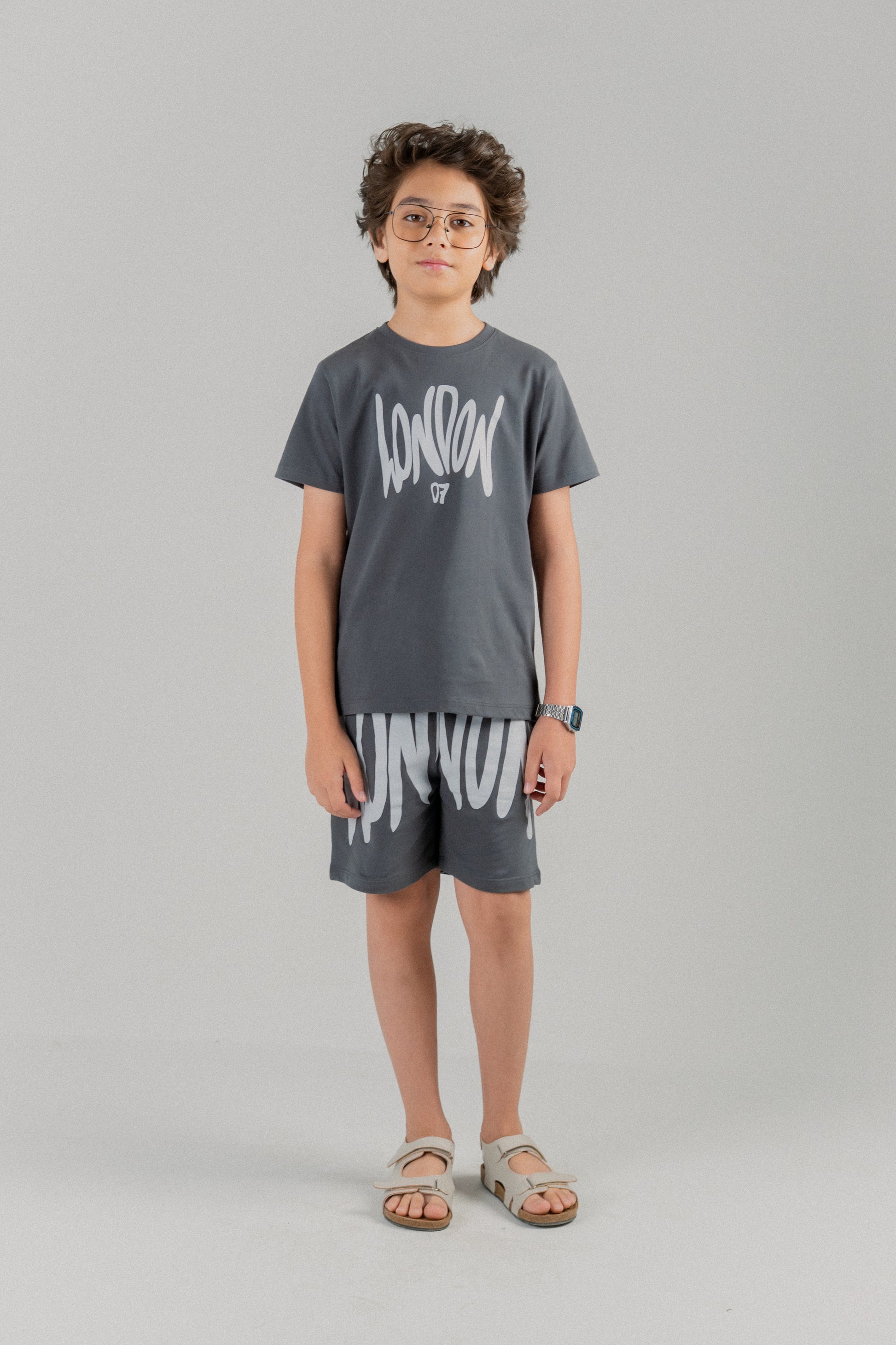 Junior Kids Comfort CO-ORD Set- Charcoal Gray