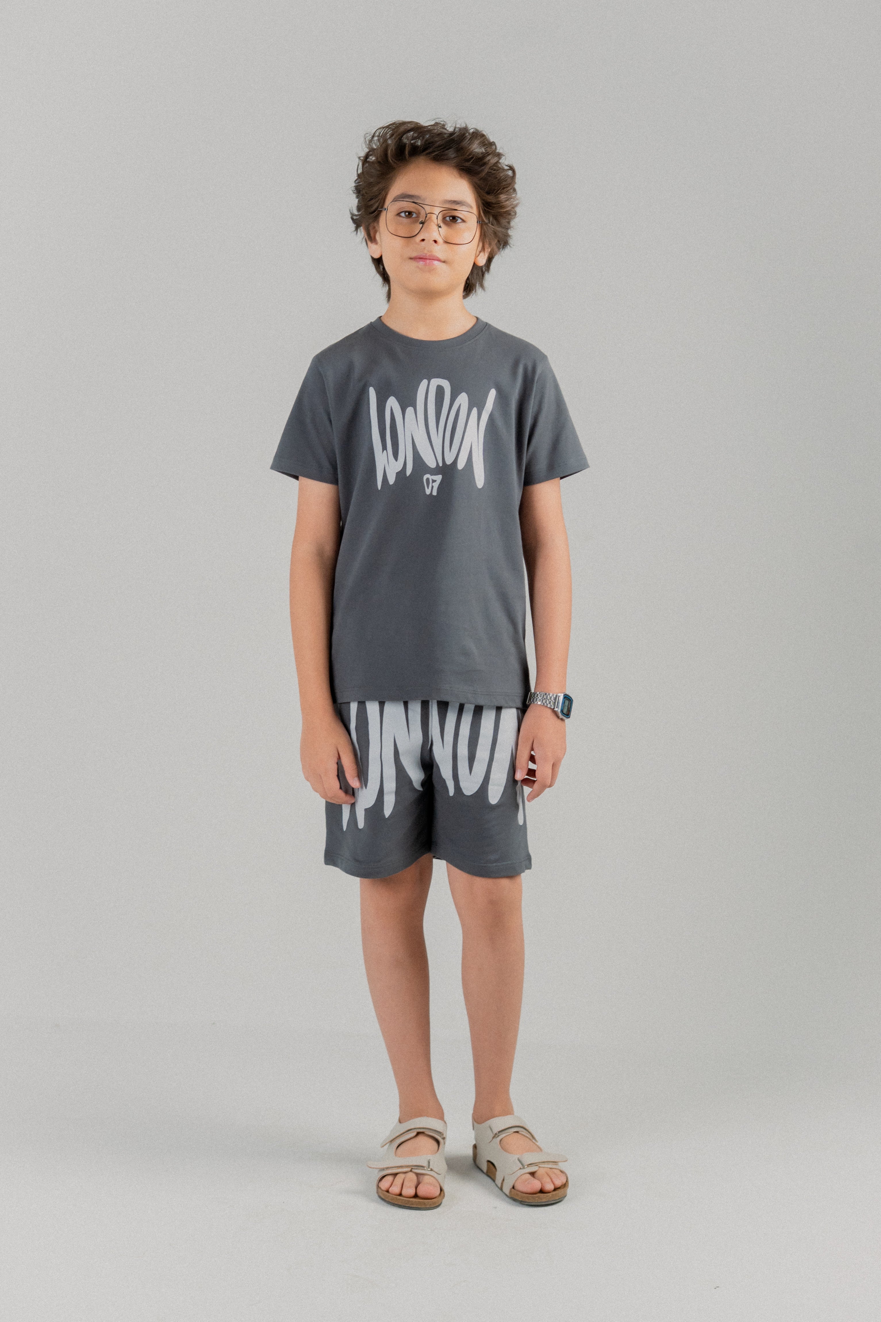 Junior Kids Comfort CO-ORD Set- Charcoal Gray