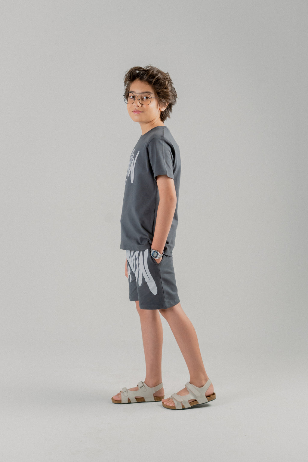 Junior Kids Comfort CO-ORD Set- Charcoal Gray