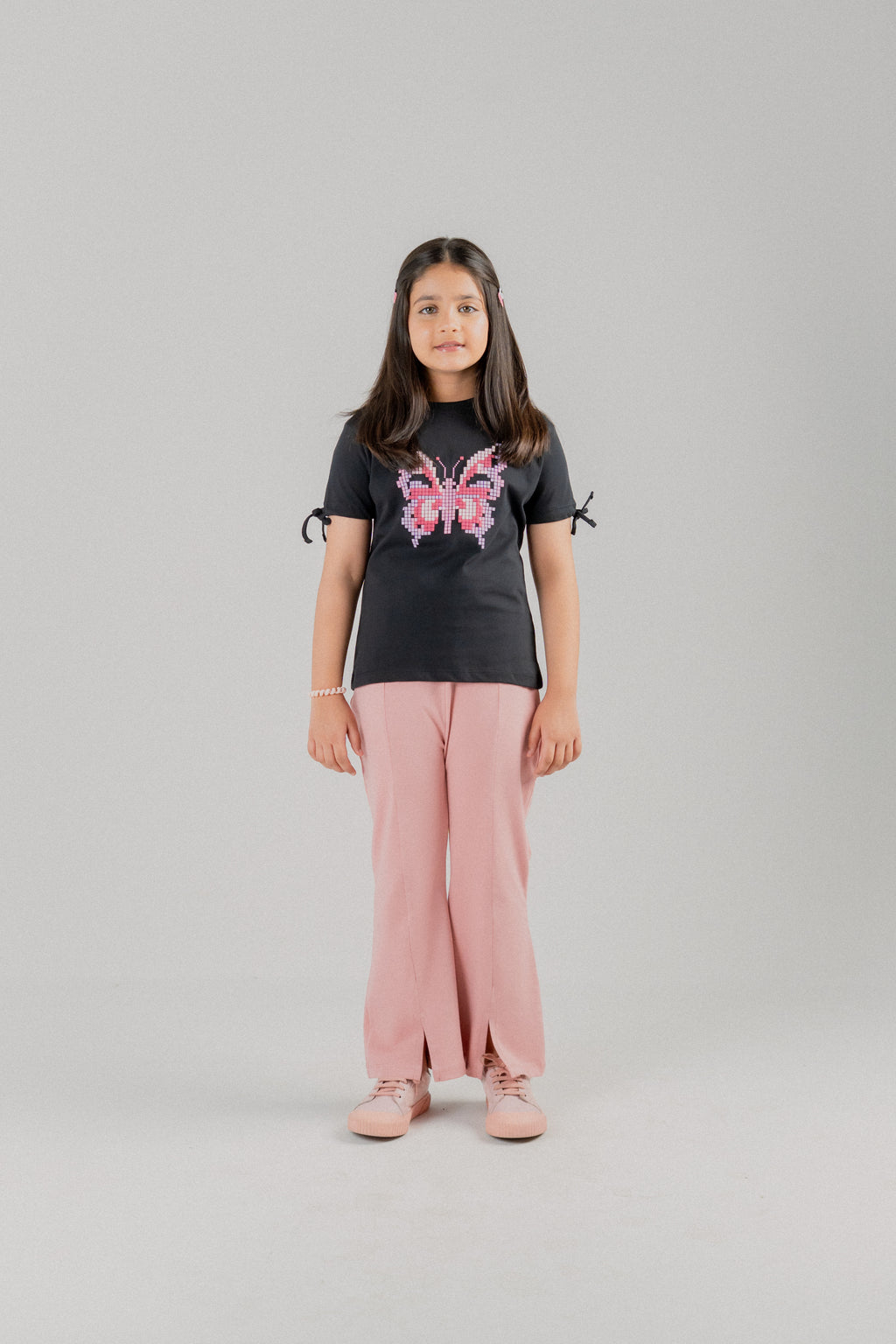 Girls Butterfly Graphic T-Shirt – Black