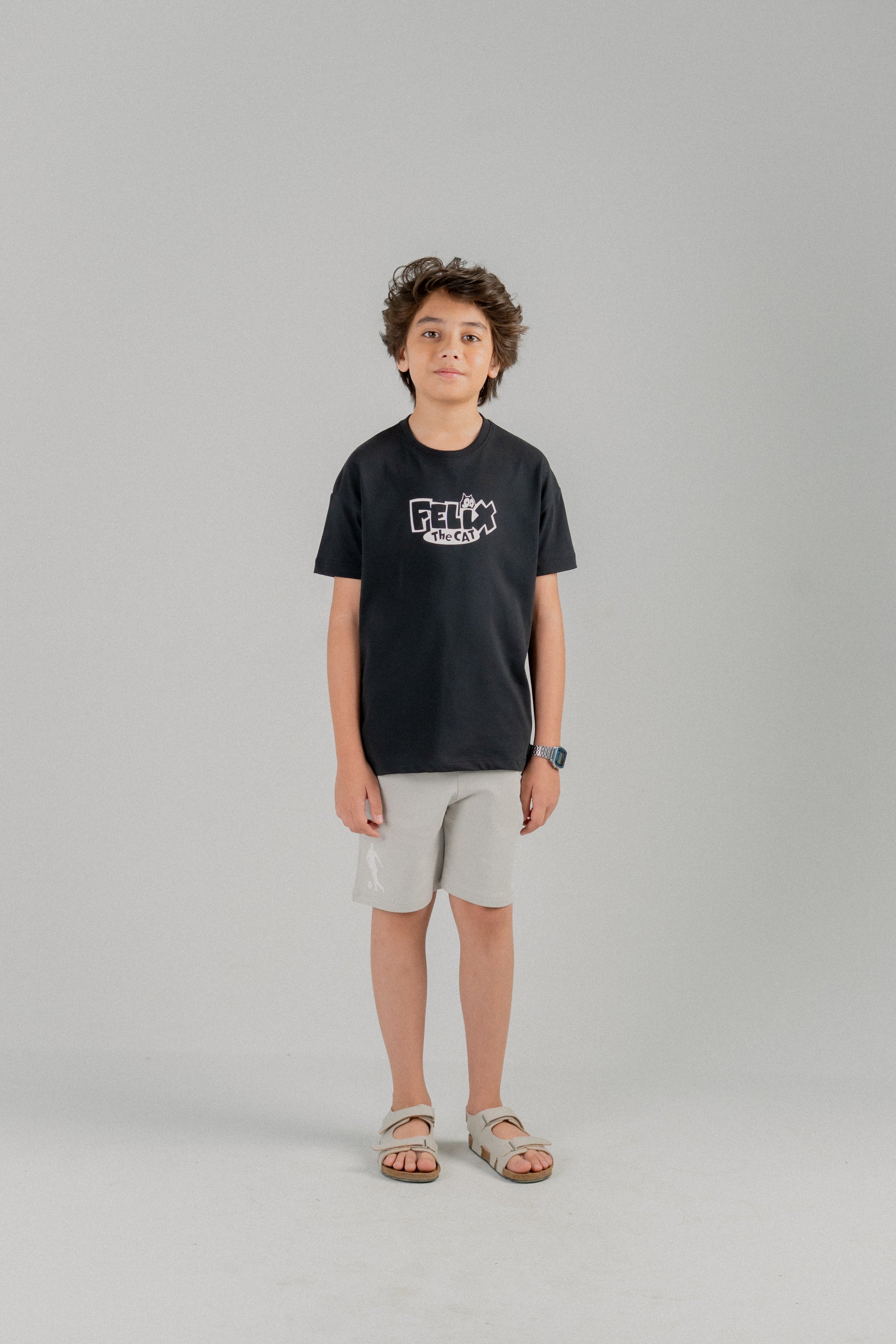 Junior Boys Felix the Cat Graphic T-Shirt – Black