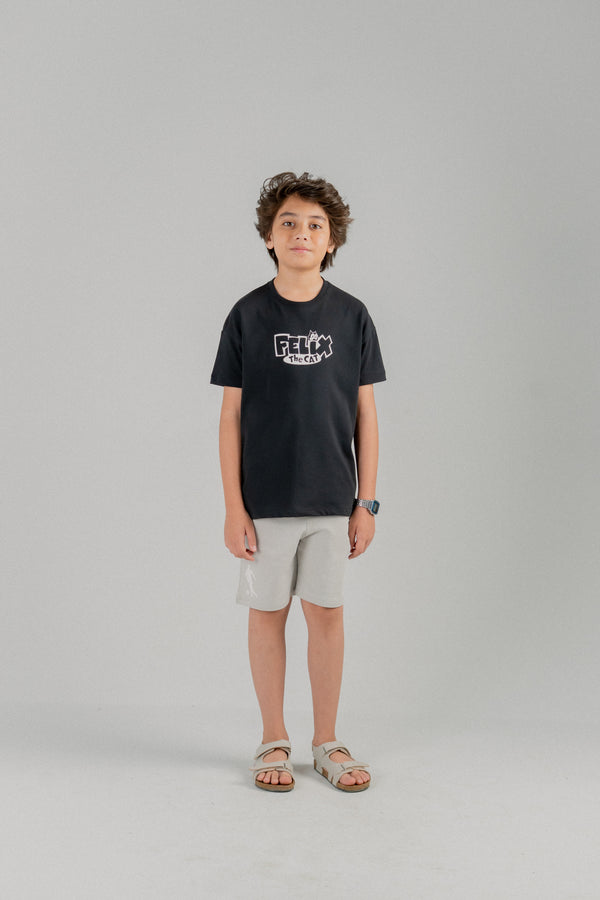 Junior Boys Felix the Cat Graphic T-Shirt – Black