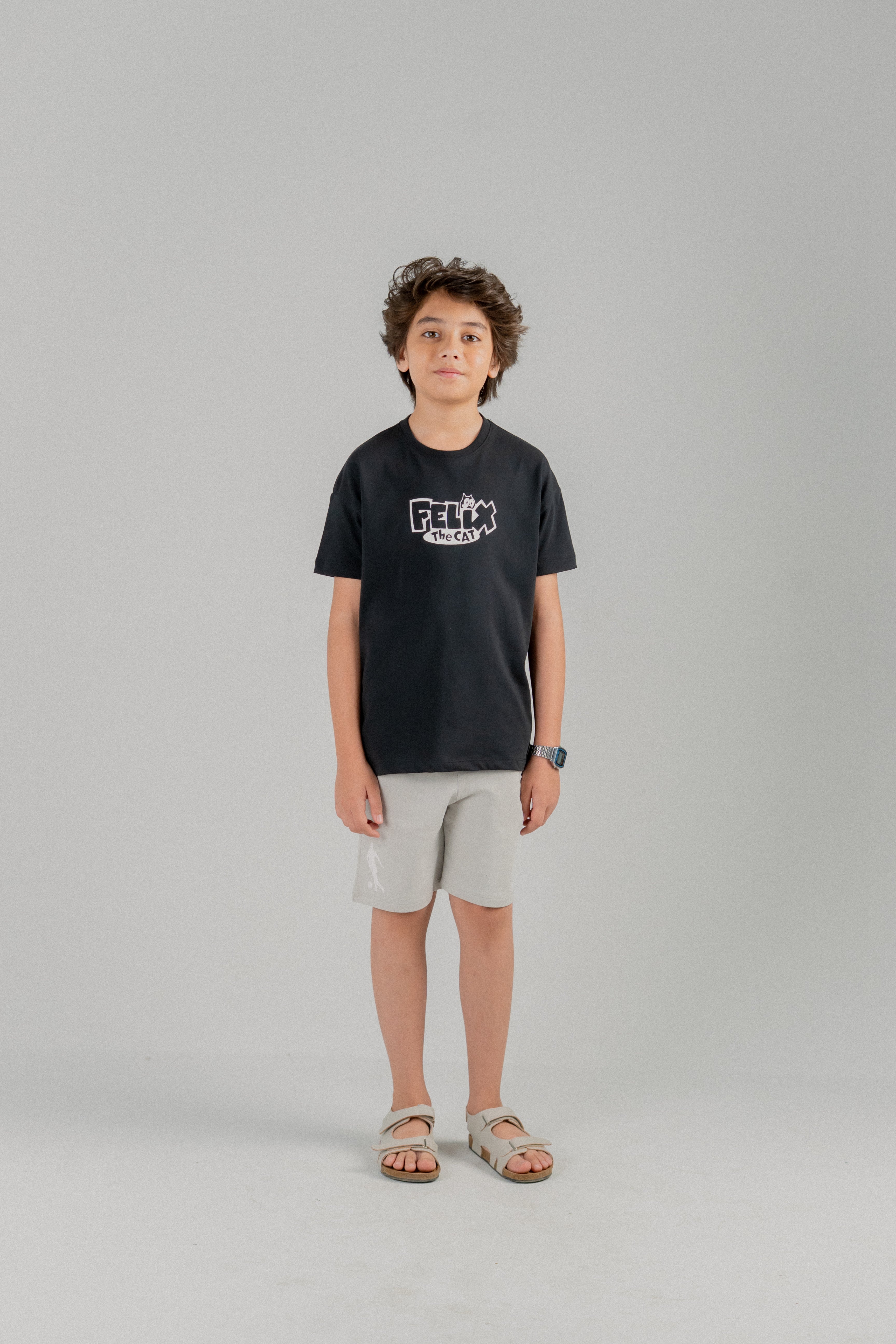Junior Boys Felix the Cat Graphic T-Shirt – Black