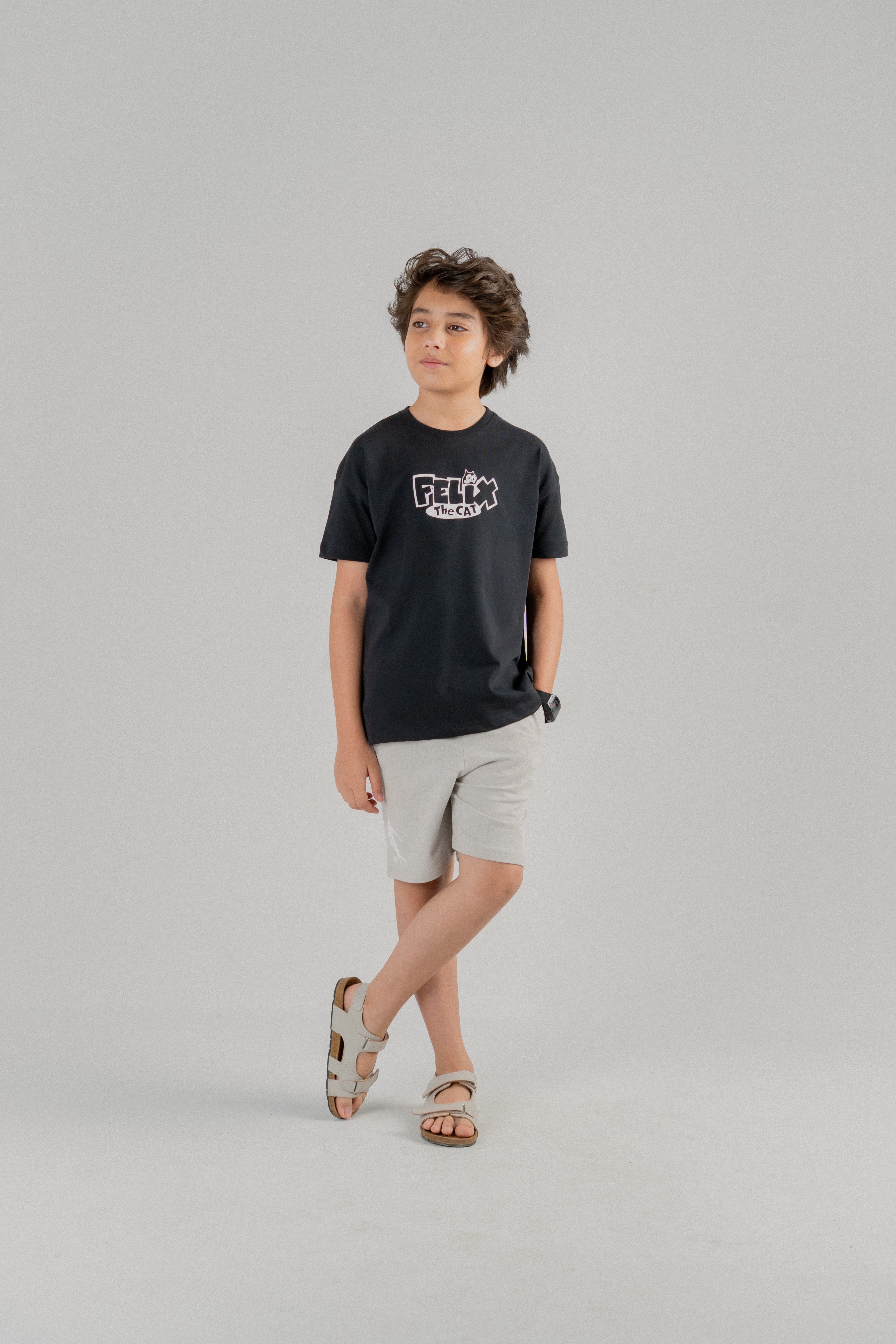 Junior Boys Felix the Cat Graphic T-Shirt – Black