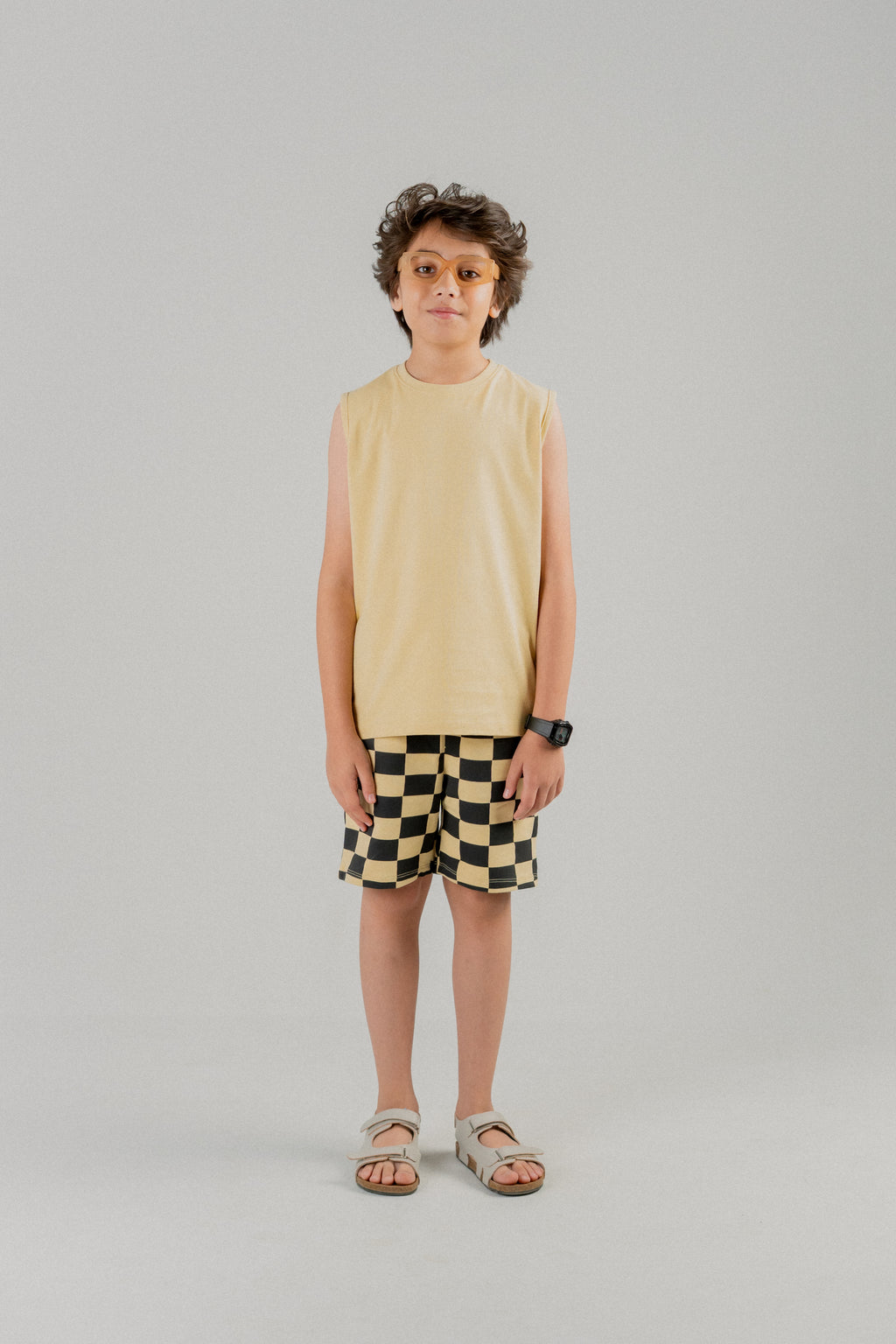 Junior Kids CO-ORD SET  Vest-Italian Straw