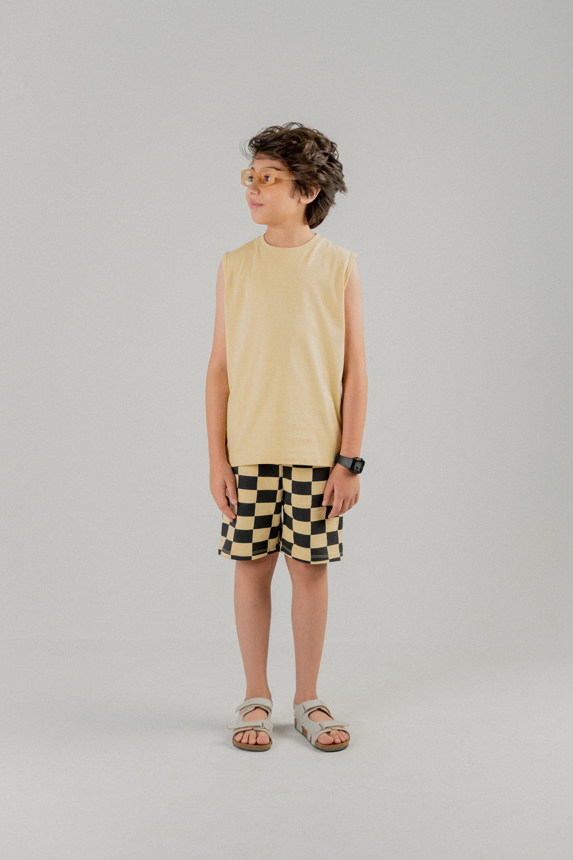 Junior Kids CO-ORD SET  Vest-Italian Straw