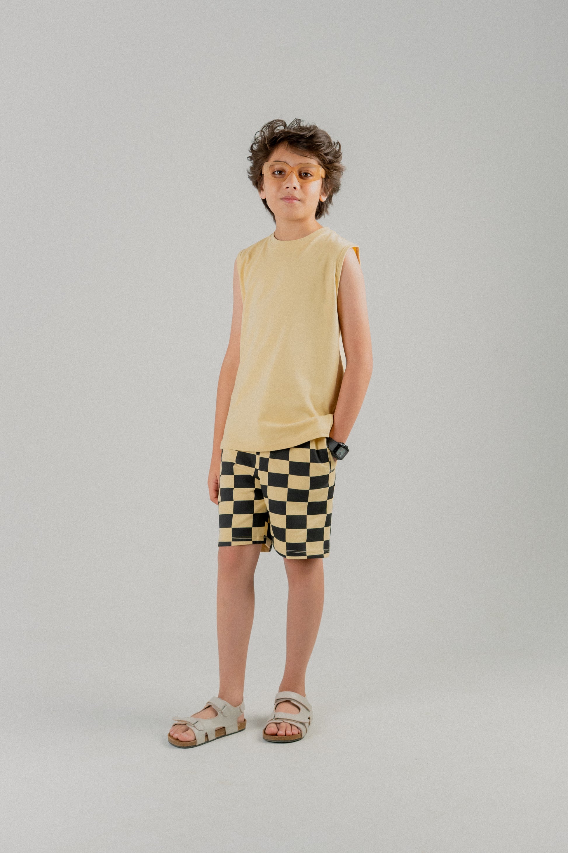Junior Kids CO-ORD SET  Vest-Italian Straw
