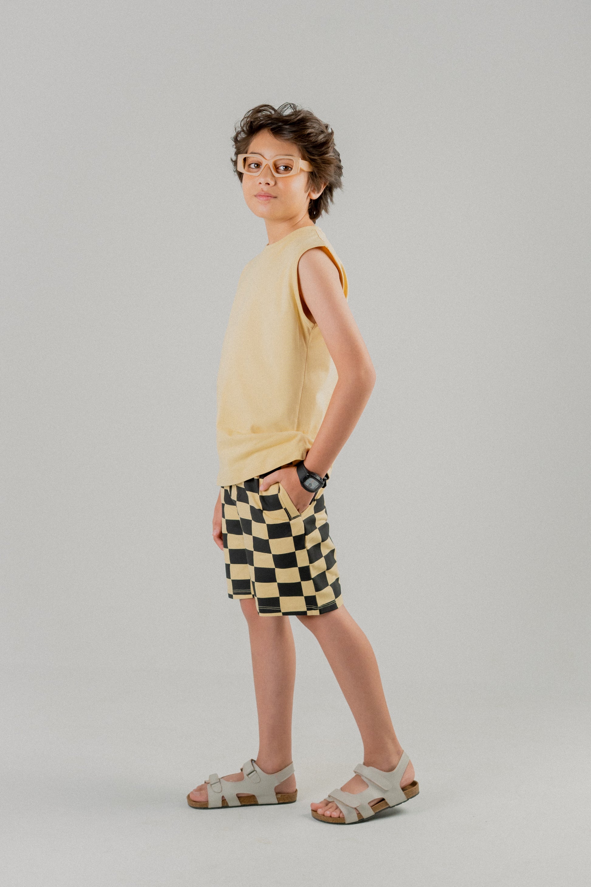 Junior Kids CO-ORD SET  Vest-Italian Straw