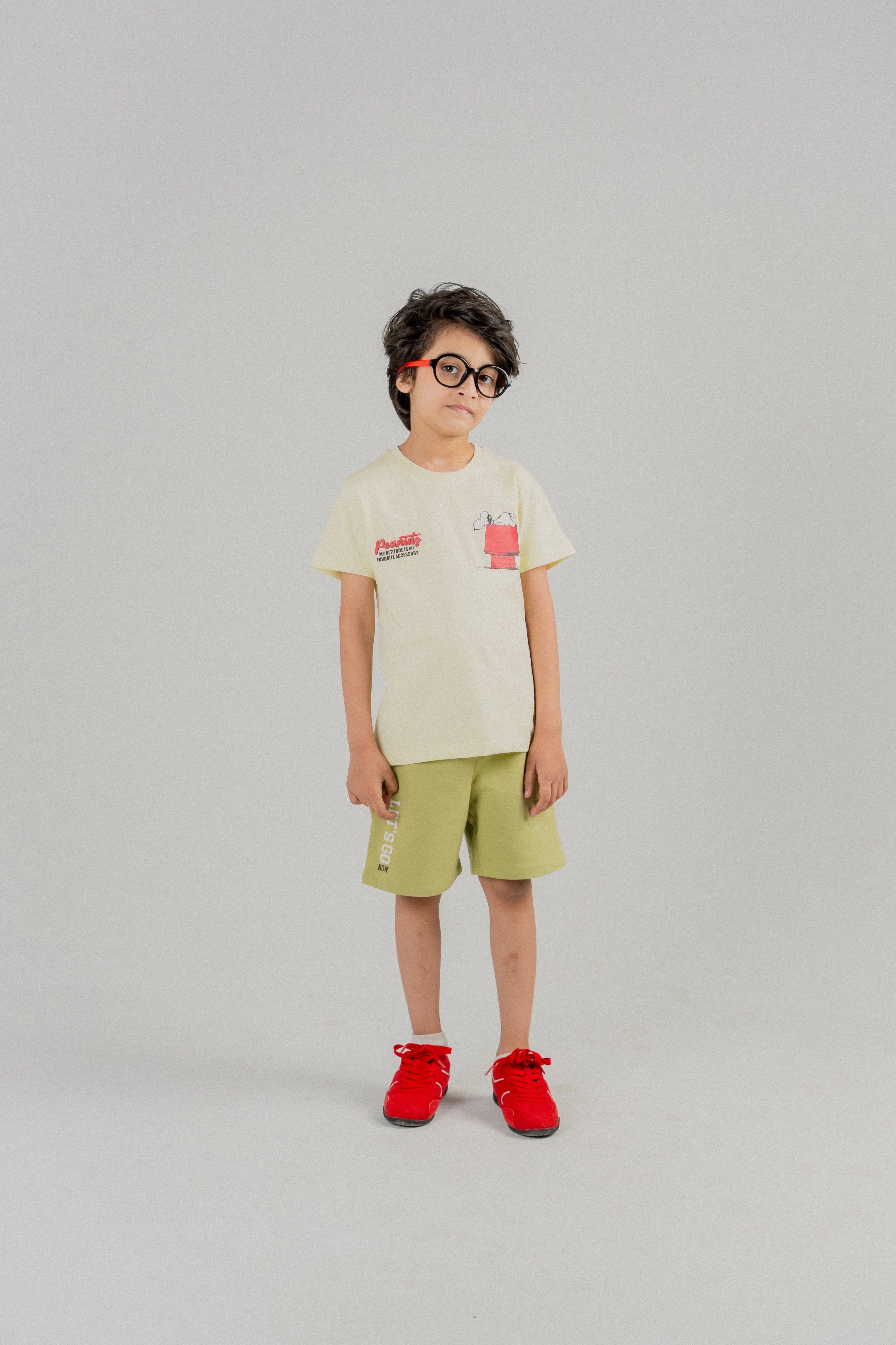 Boys Peanuts Snoopy Colorblock T-shirt– White & Blue
