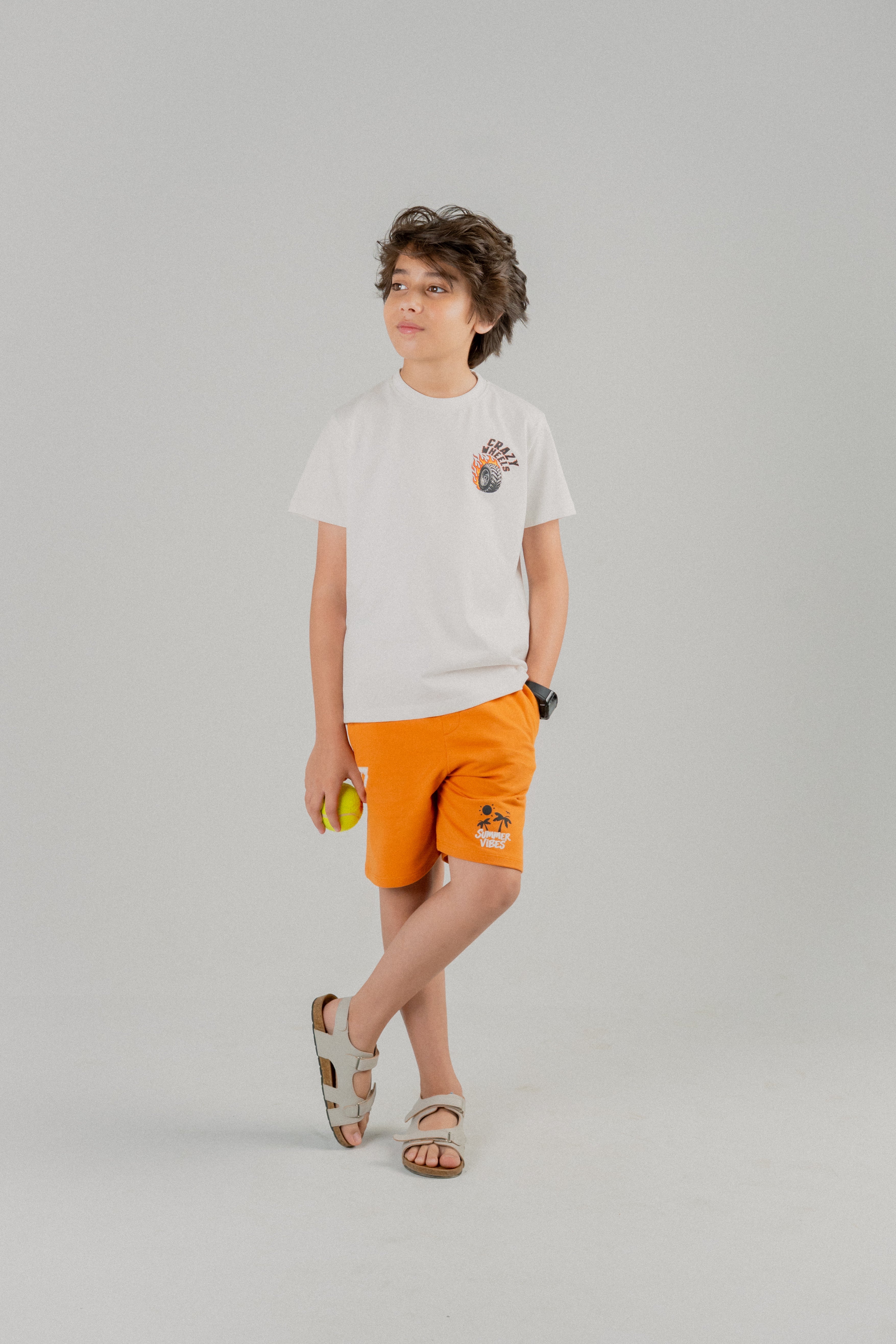 Junior Kids Boys Tee- White