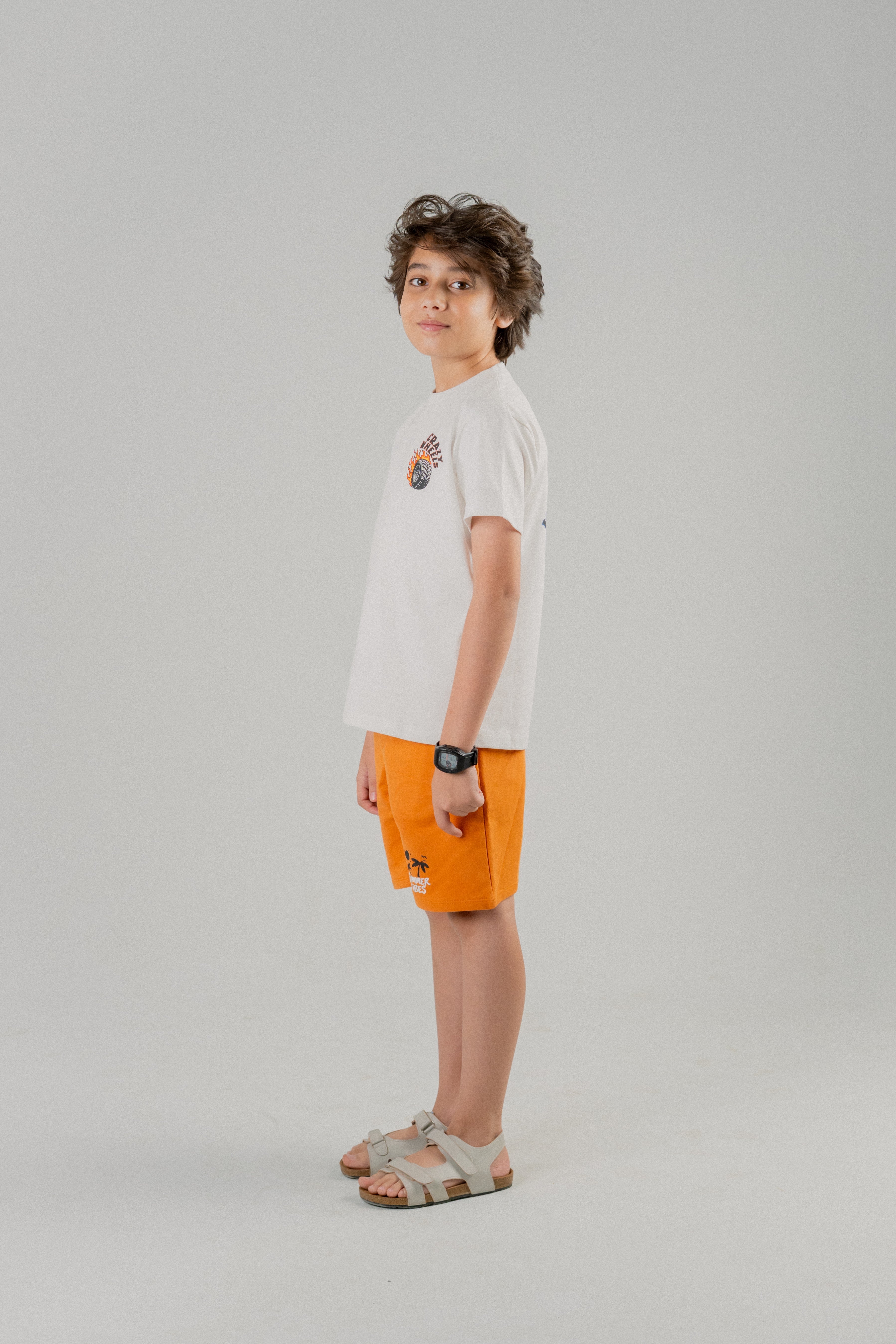 Junior Kids Boys Tee- White