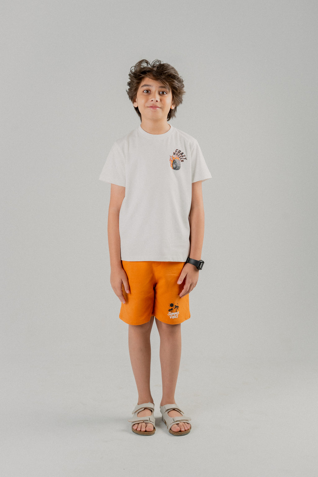 Junior Kids Boys Tee- White