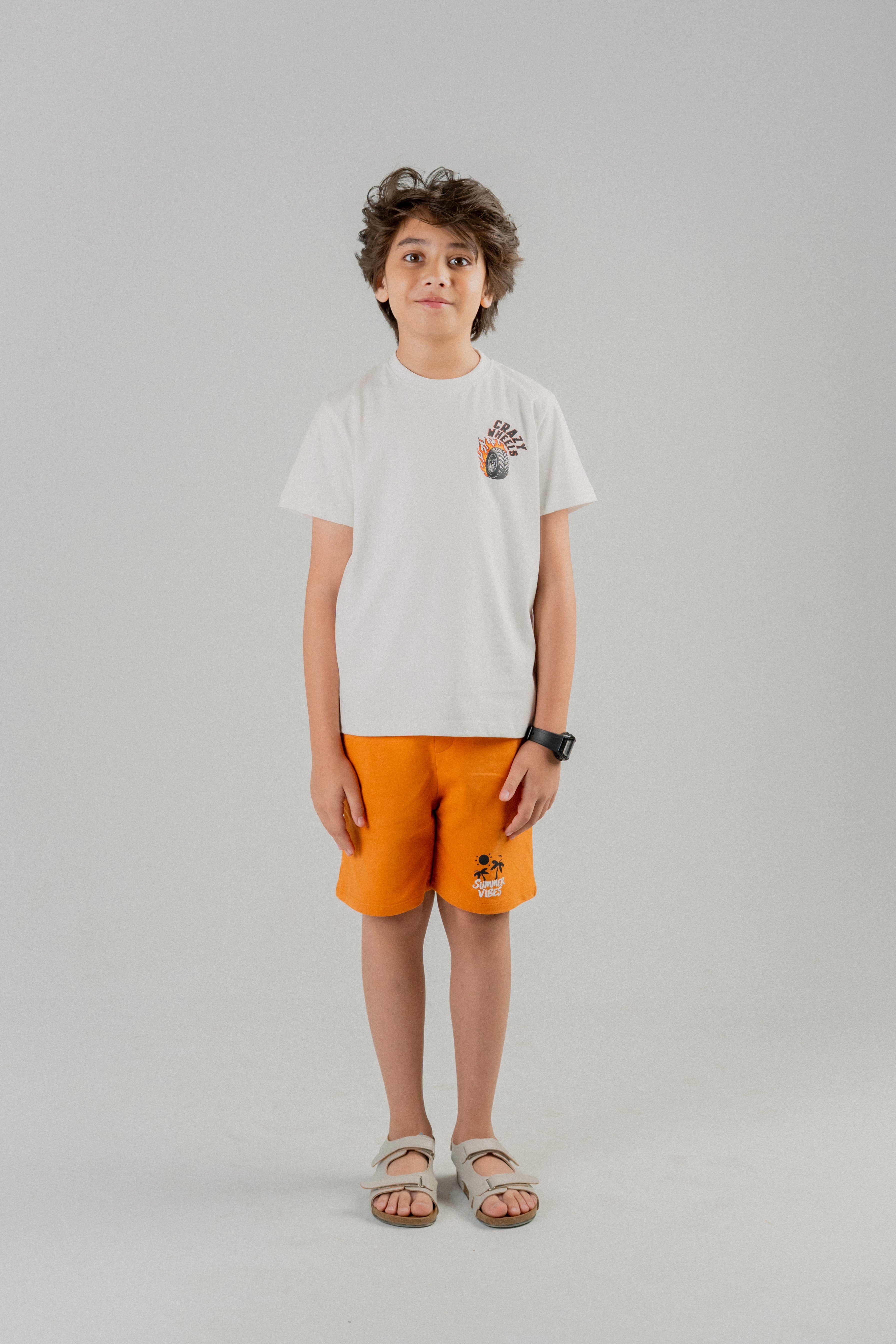 Junior Kids Boys Tee- White