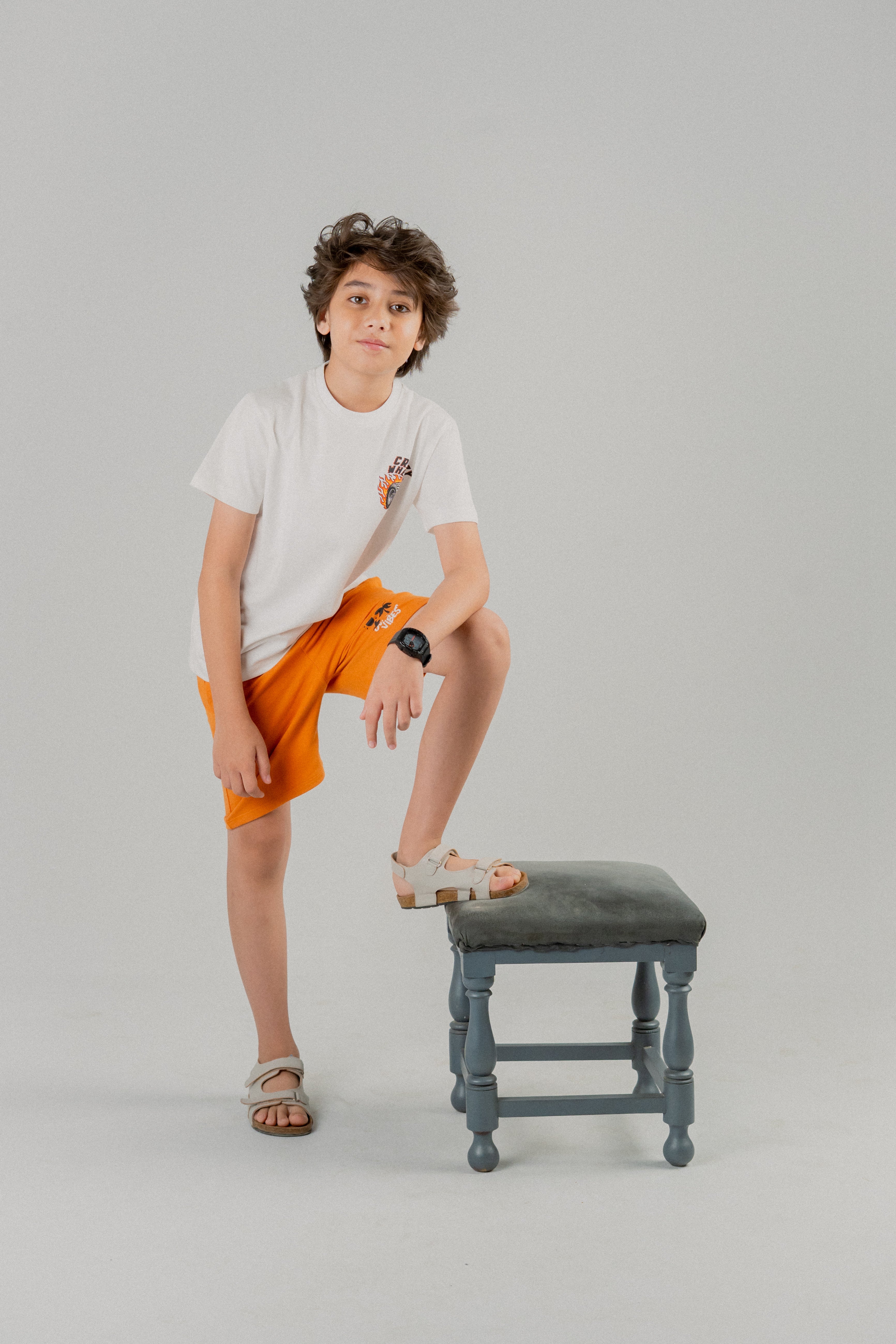 Junior Kids Boys Tee- White