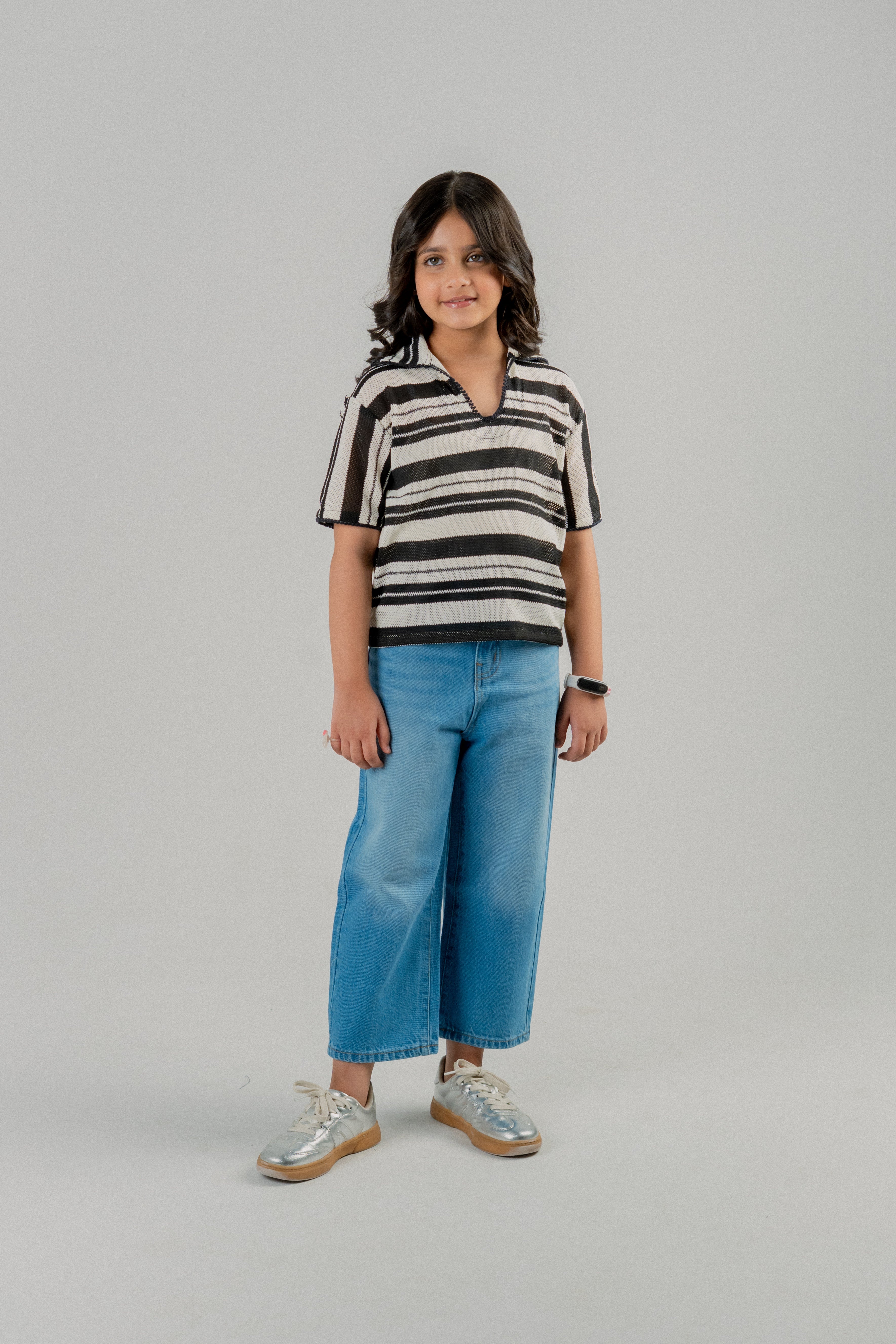 Junior Girls Essential Cotton T-Shirt – Black & White
