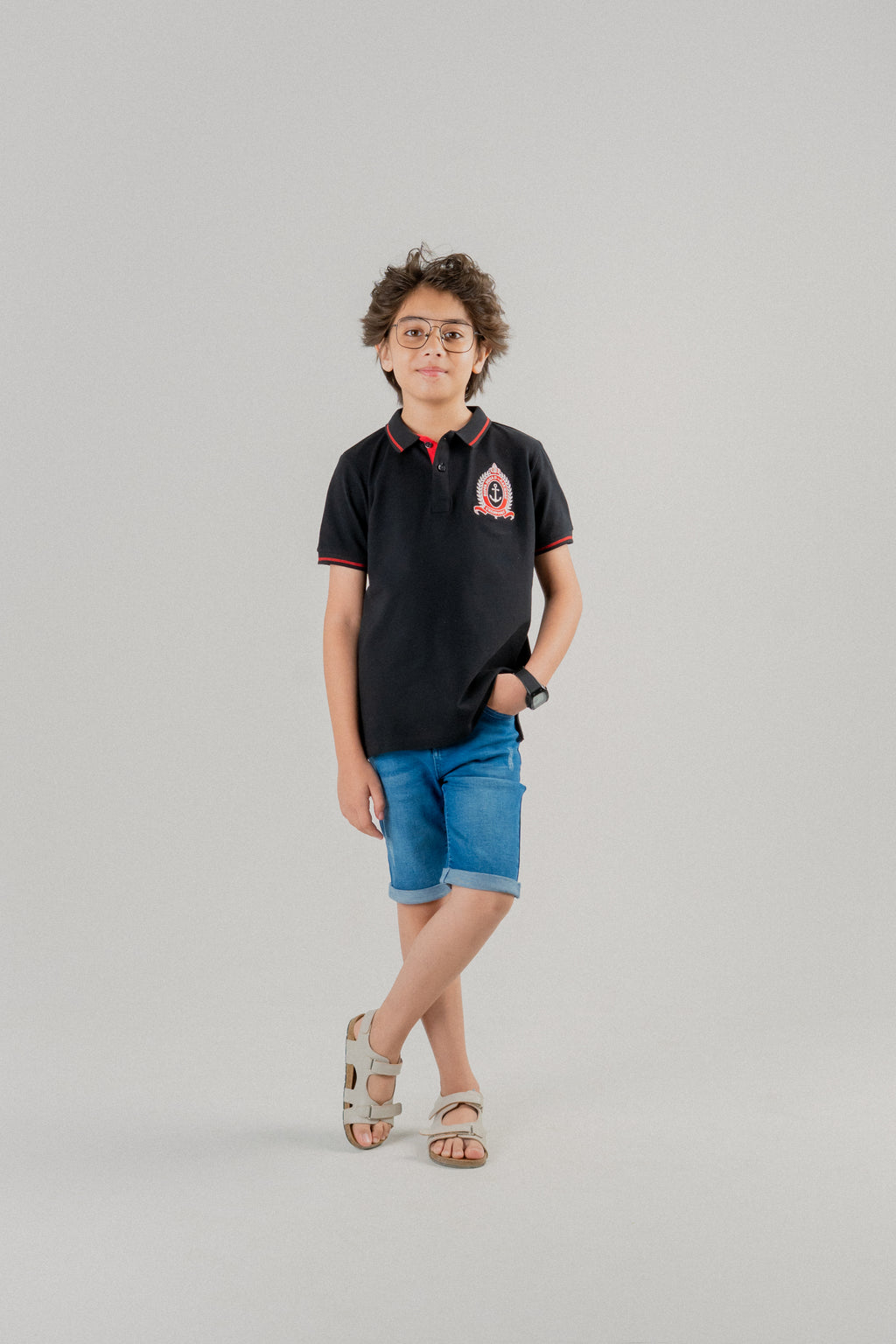 Junior Kids Boys Tee- Jet Black