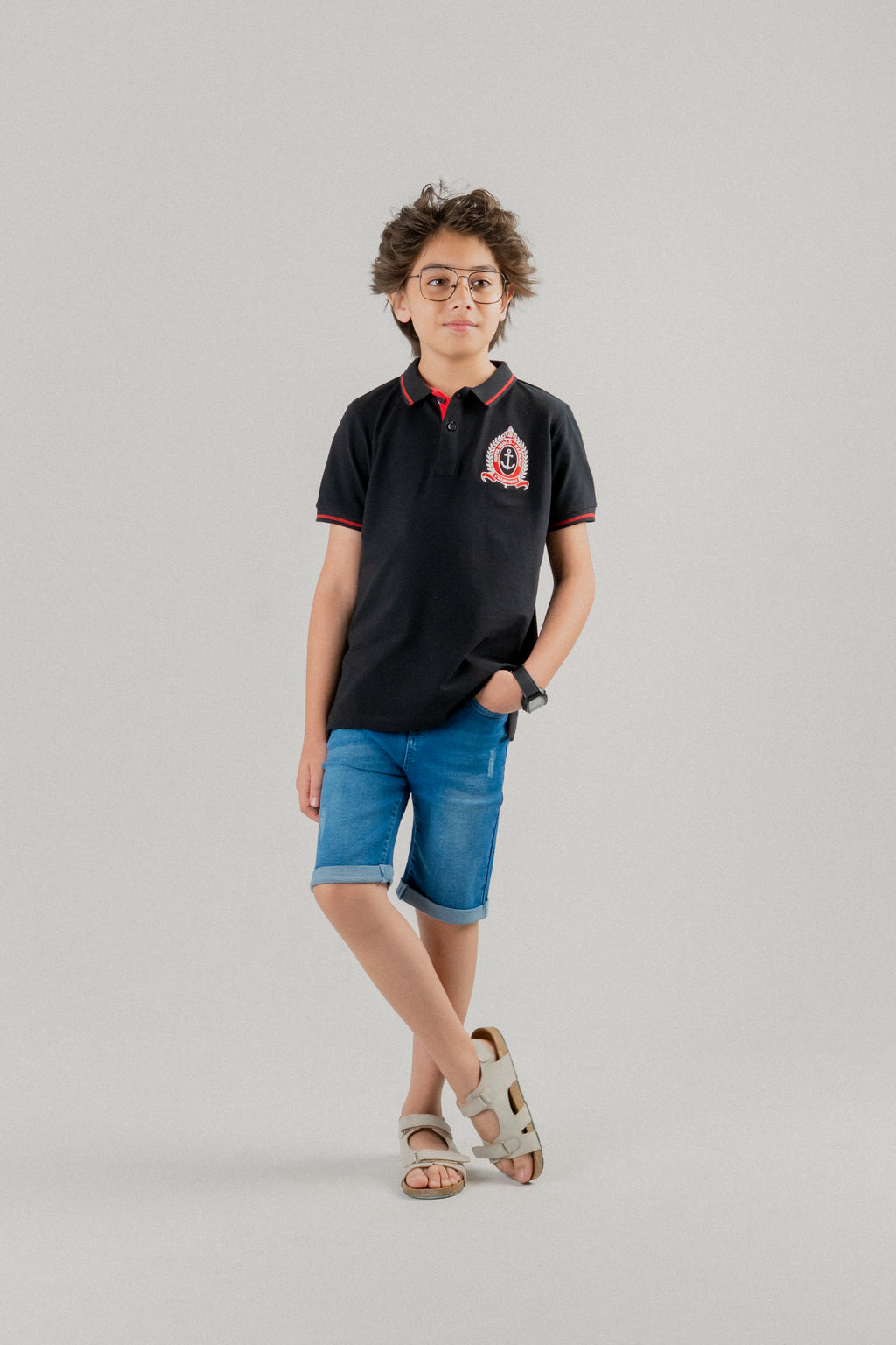 Junior Kids Boys Tee- Jet Black