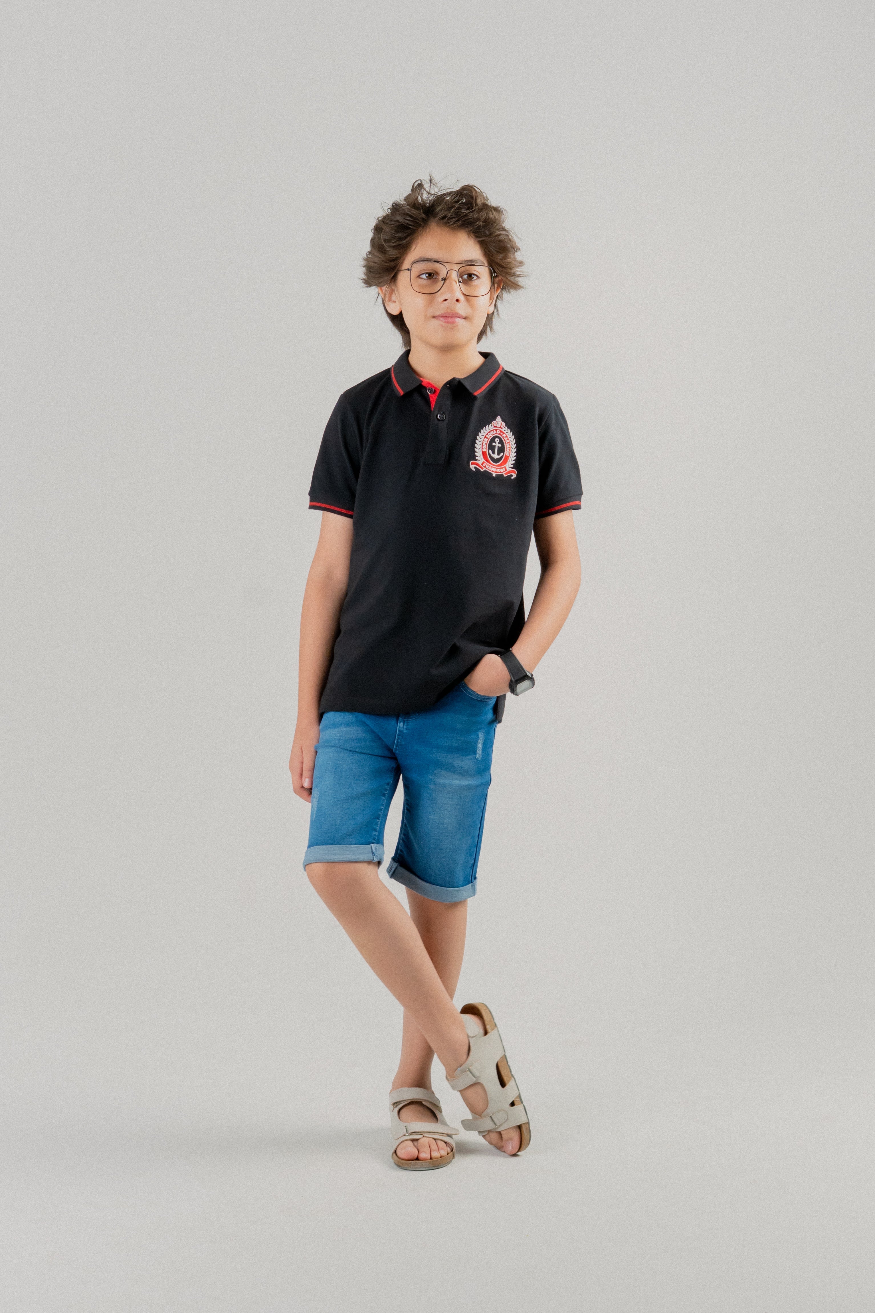 Junior Kids Boys Tee- Jet Black