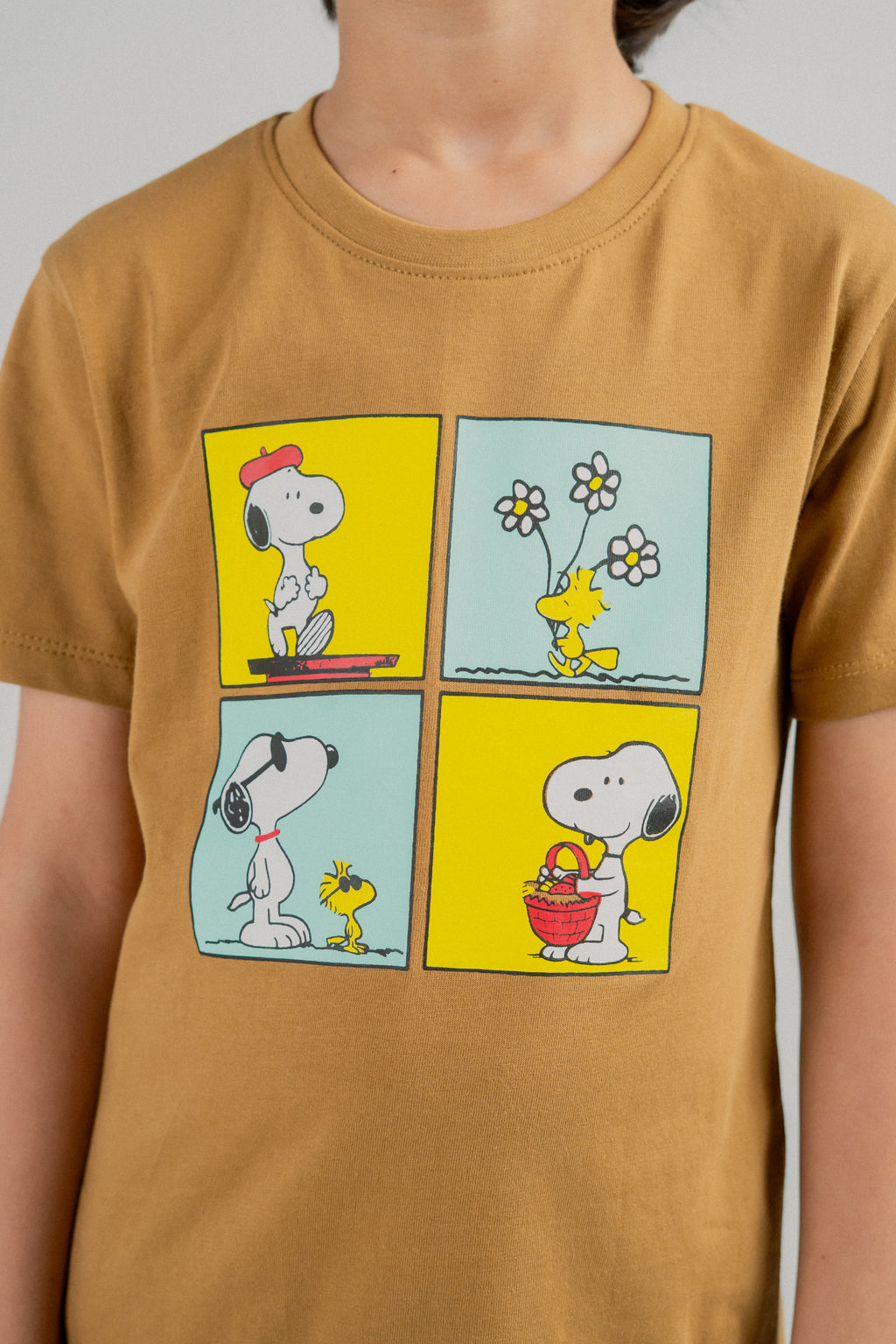 Little Boys Snoopy Graphic T-Shirt – Camel Brown