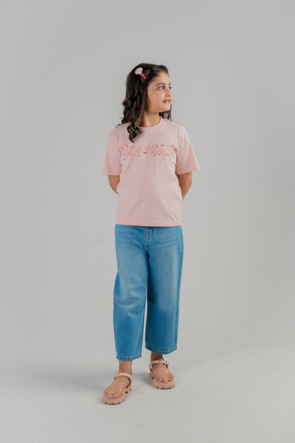 Girls Embroidered T-Shirt – Pink