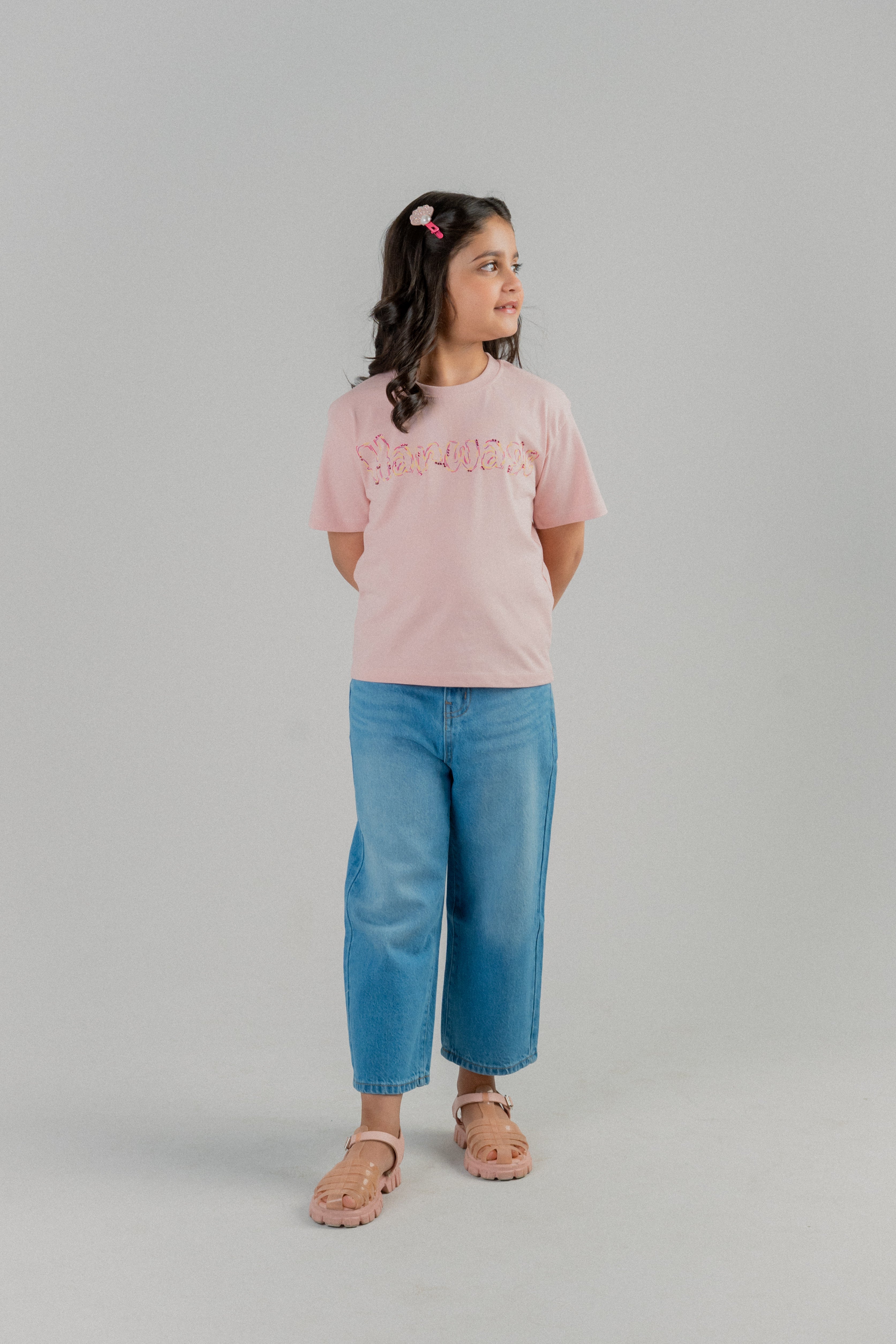 Girls Embroidered T-Shirt – Pink