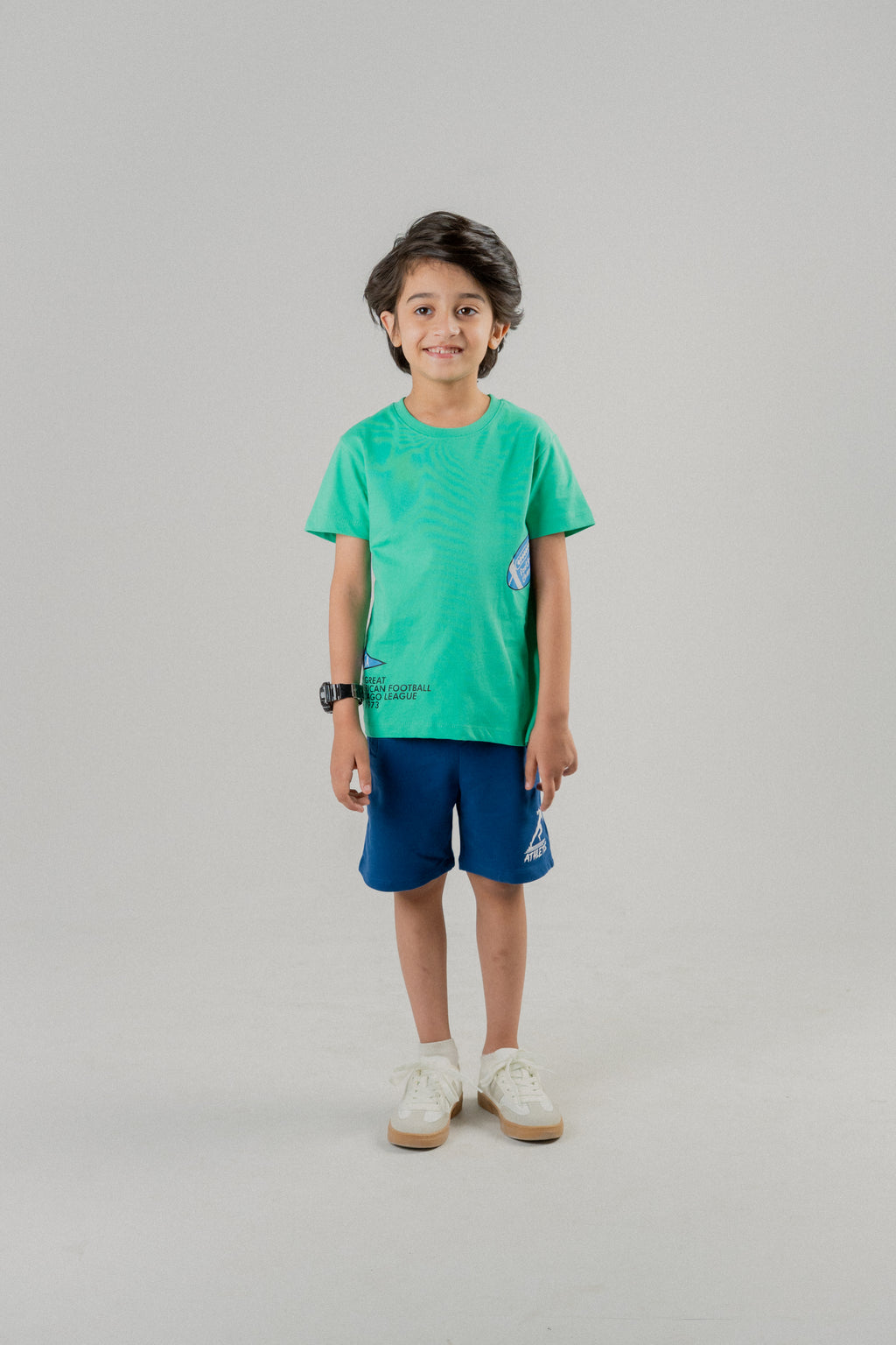Boys Football Graphic T-Shirt – Green