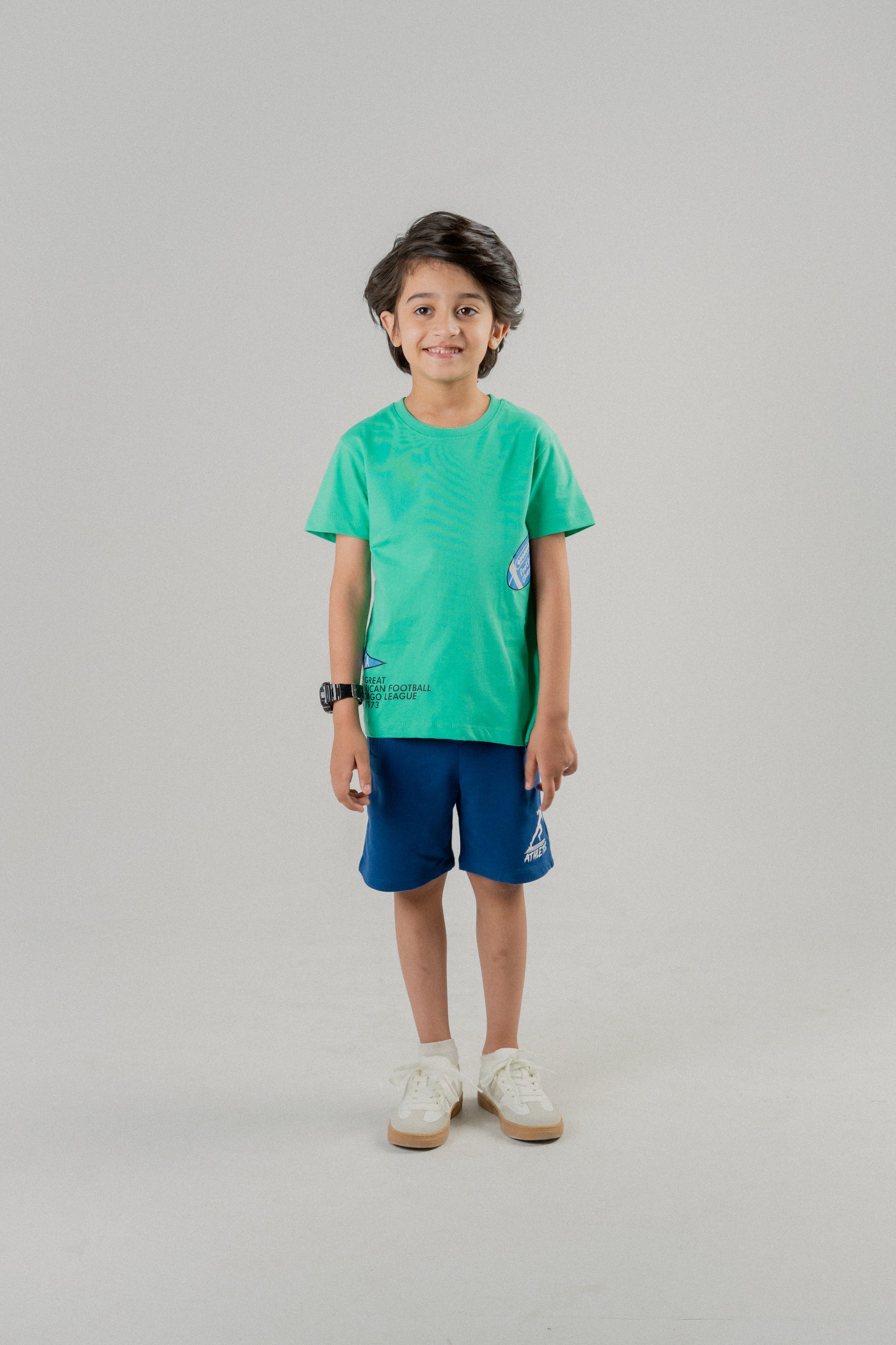 Boys Football Graphic T-Shirt – Green