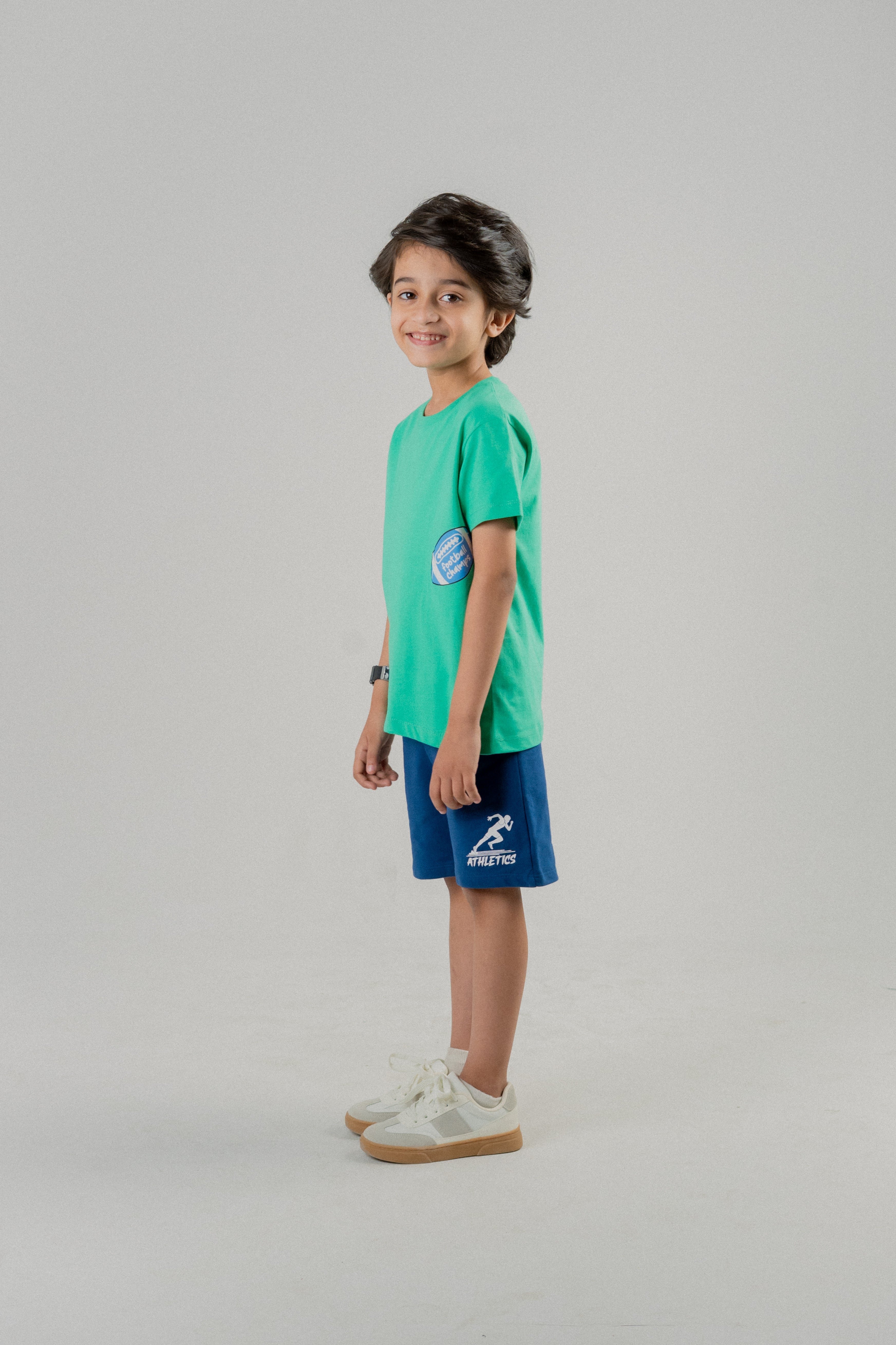 Boys Football Graphic T-Shirt – Green
