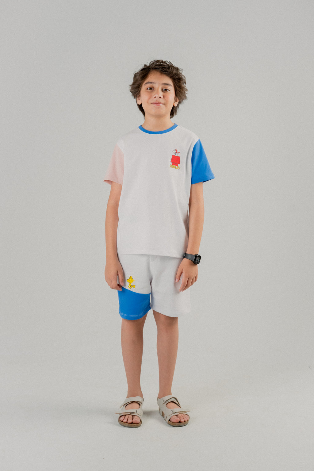 Junior Boys Cotton Blend Co-ord Set – White