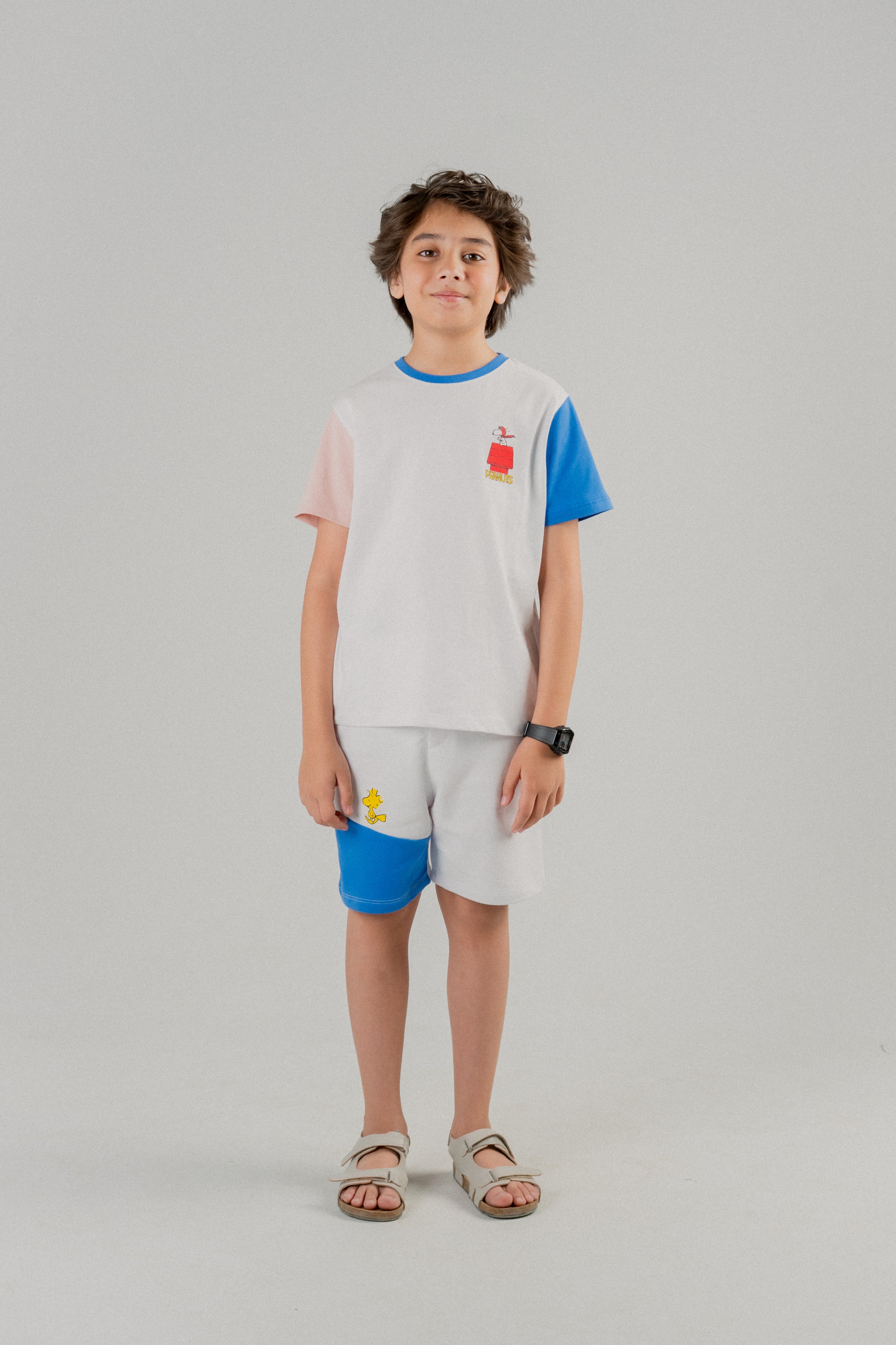 Junior Boys Cotton Blend Co-ord Set – White