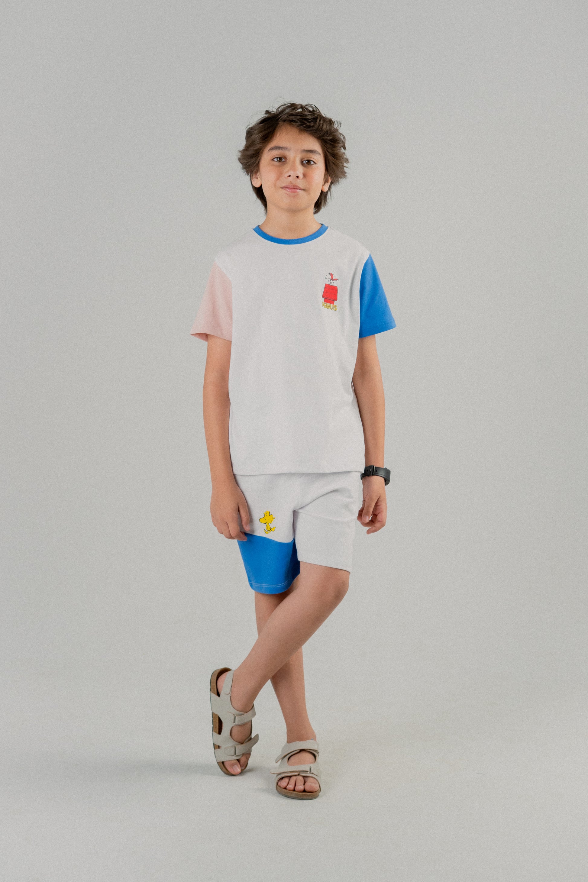 Junior Boys Cotton Blend Co-ord Set – White