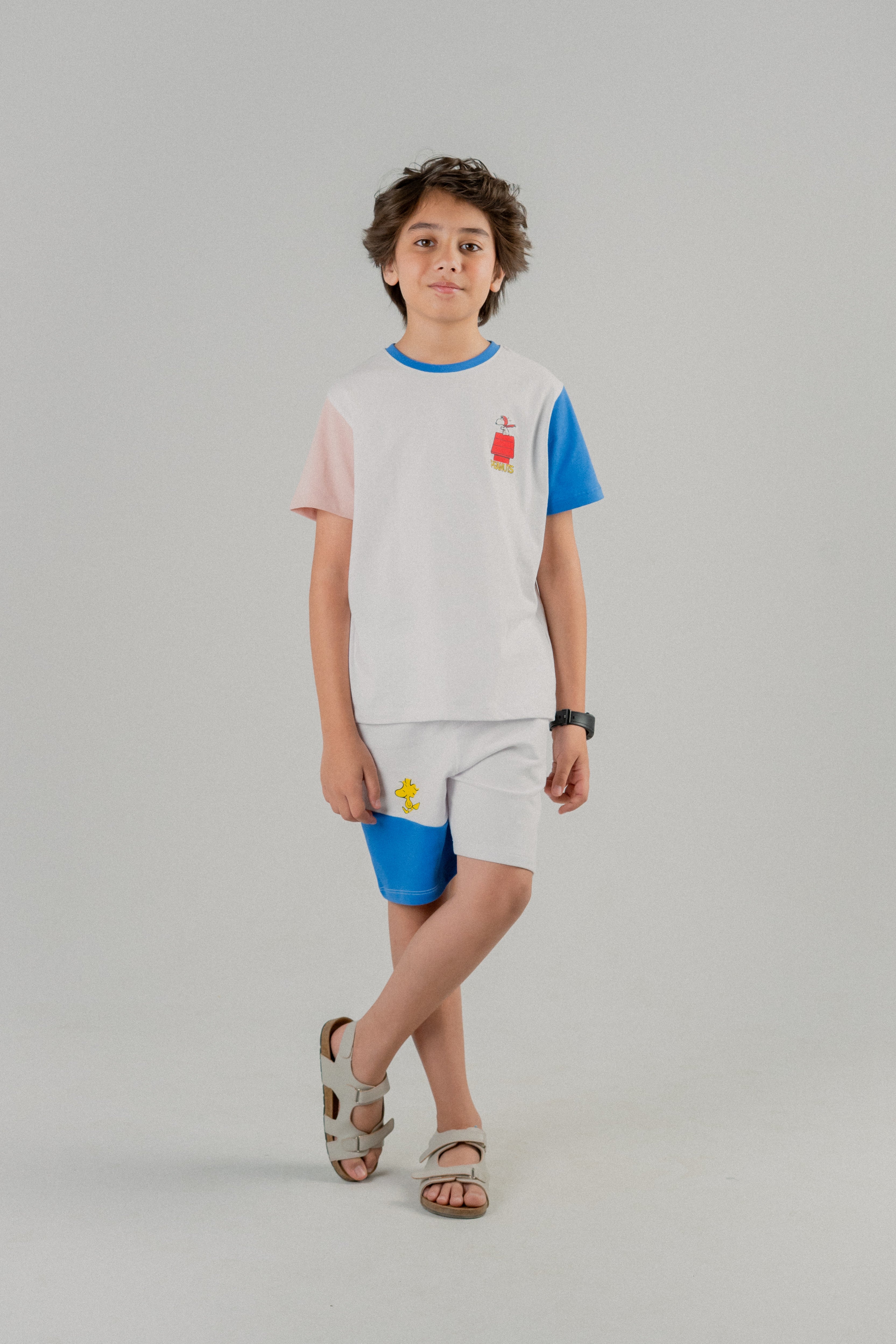 Junior Boys Cotton Blend Co-ord Set – White