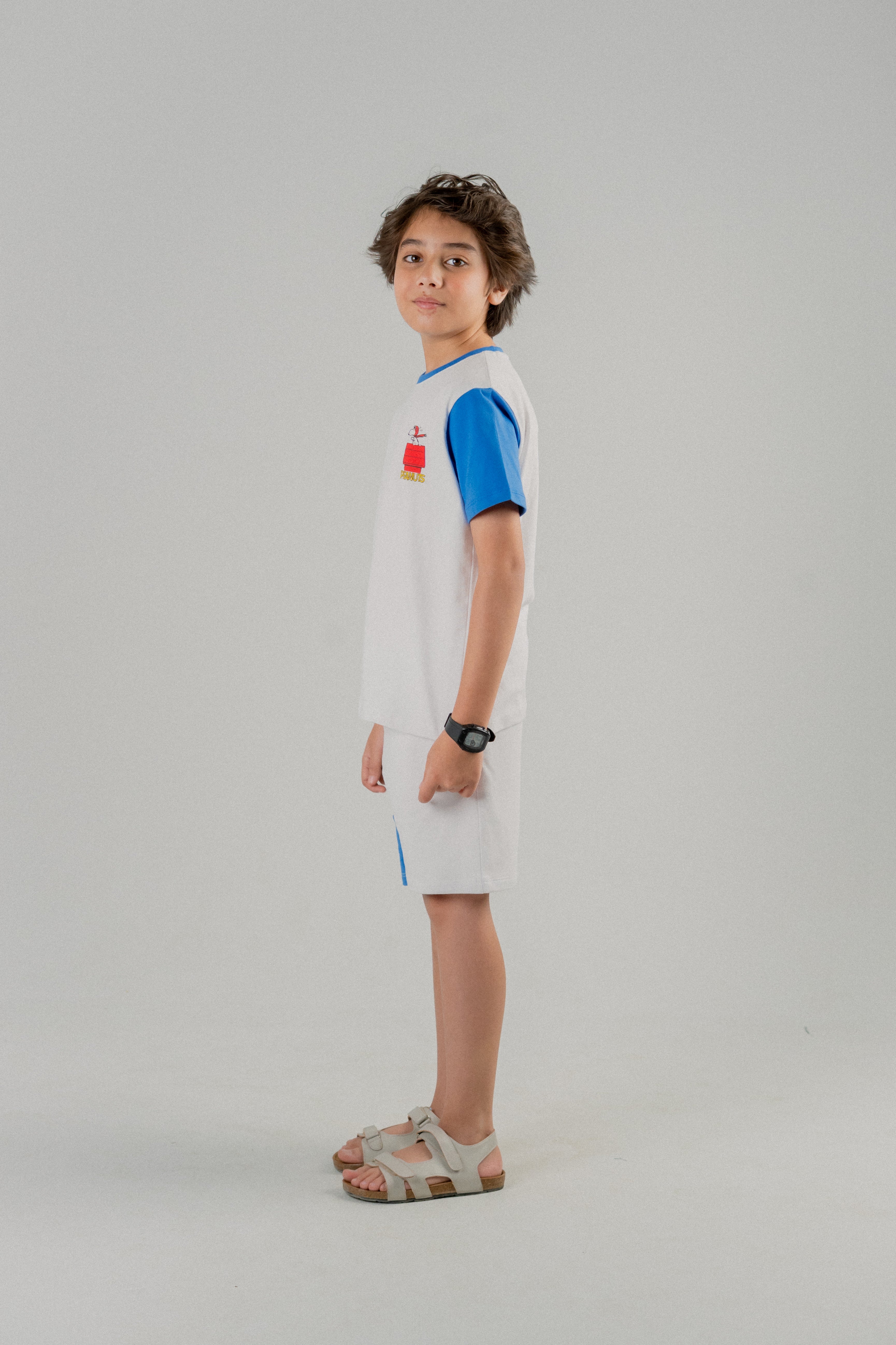 Junior Boys Cotton Blend Co-ord Set – White