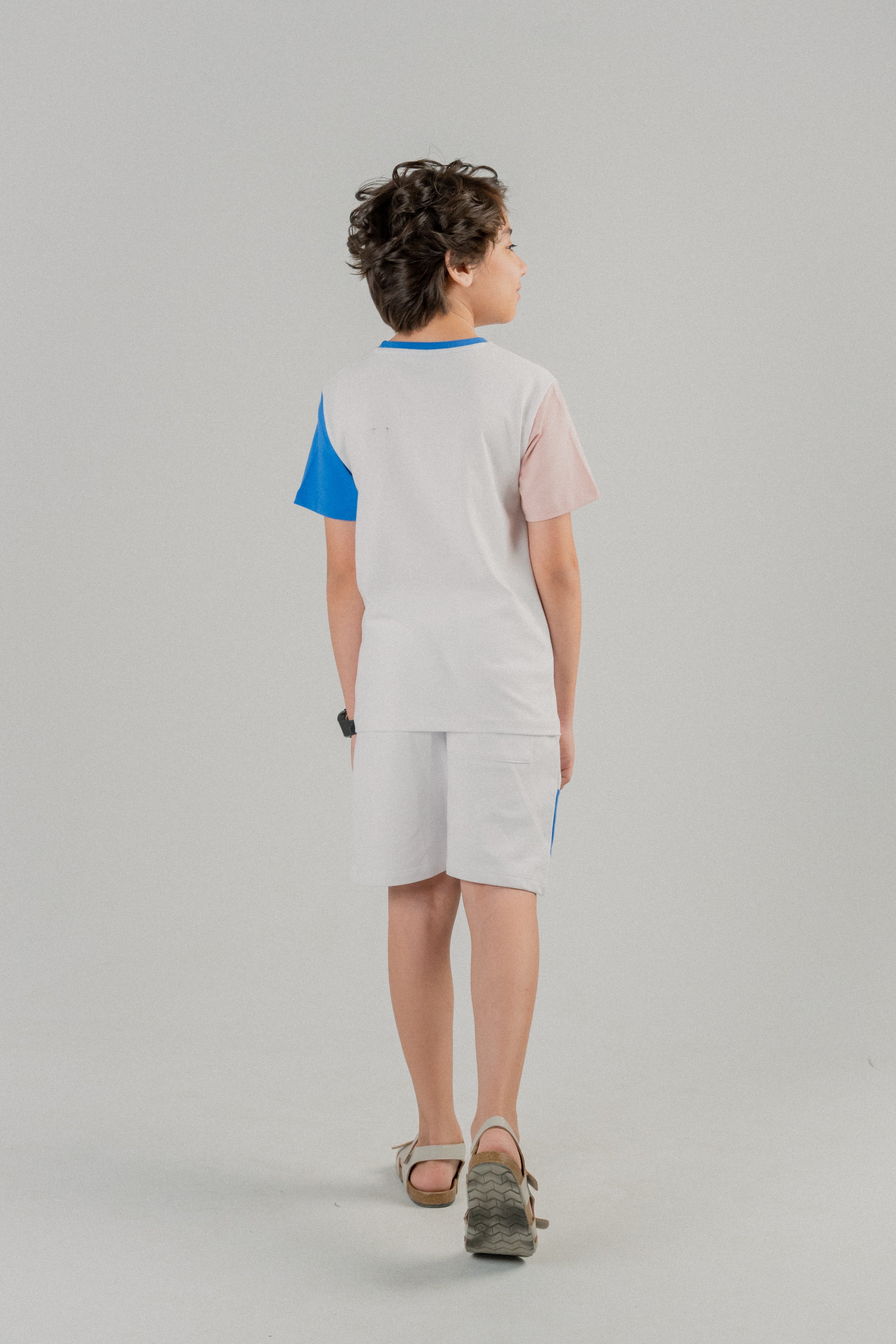 Junior Boys Cotton Blend Co-ord Set – White