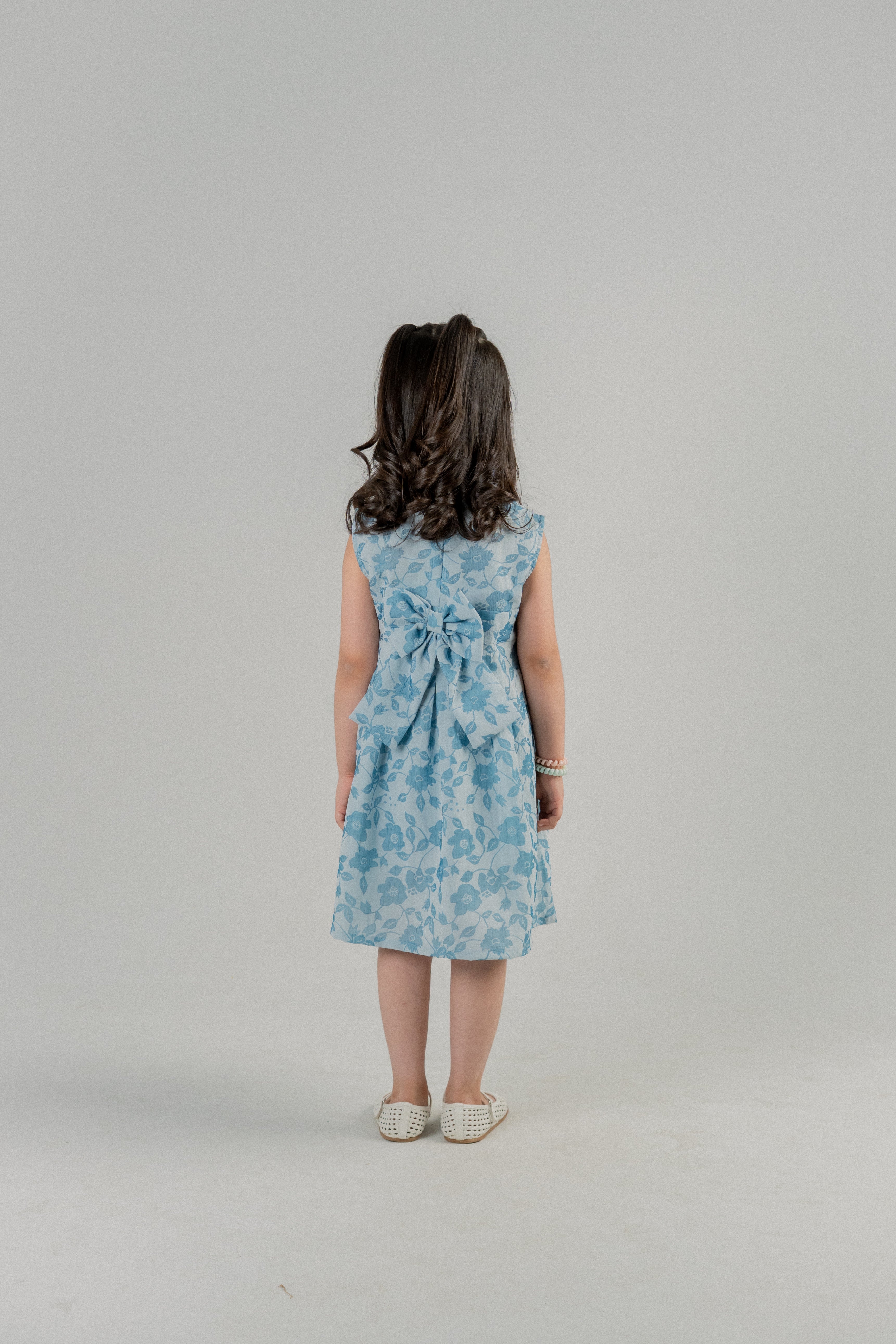 Little Girls Cotton Frock – Illusion Blue