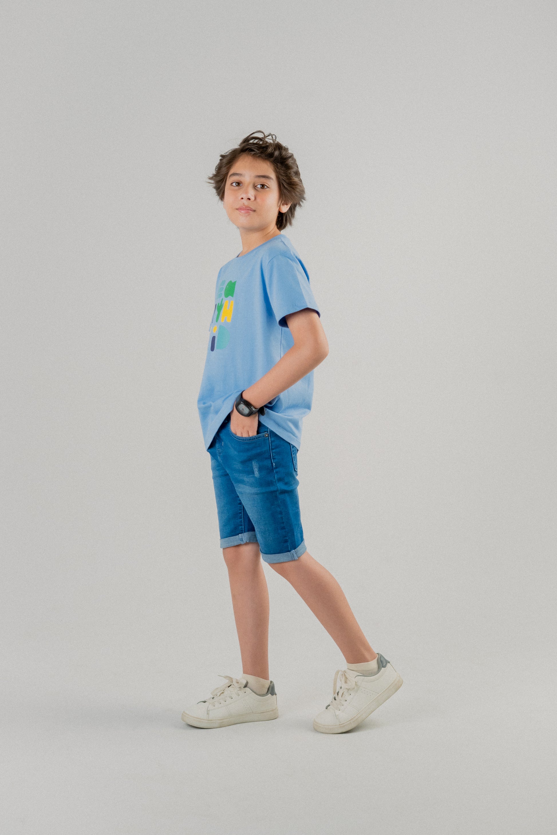 Modern Junior Boys T-shirt – Gray Dawn