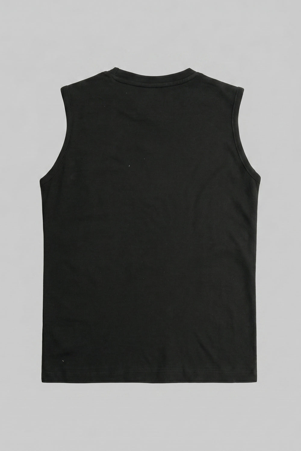Little Kids Sleeveless Vest CO-ORD Set- Jet Black