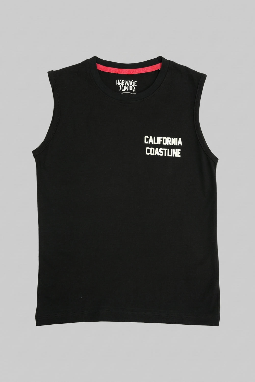 Little Kids Sleeveless Vest CO-ORD Set- Jet Black