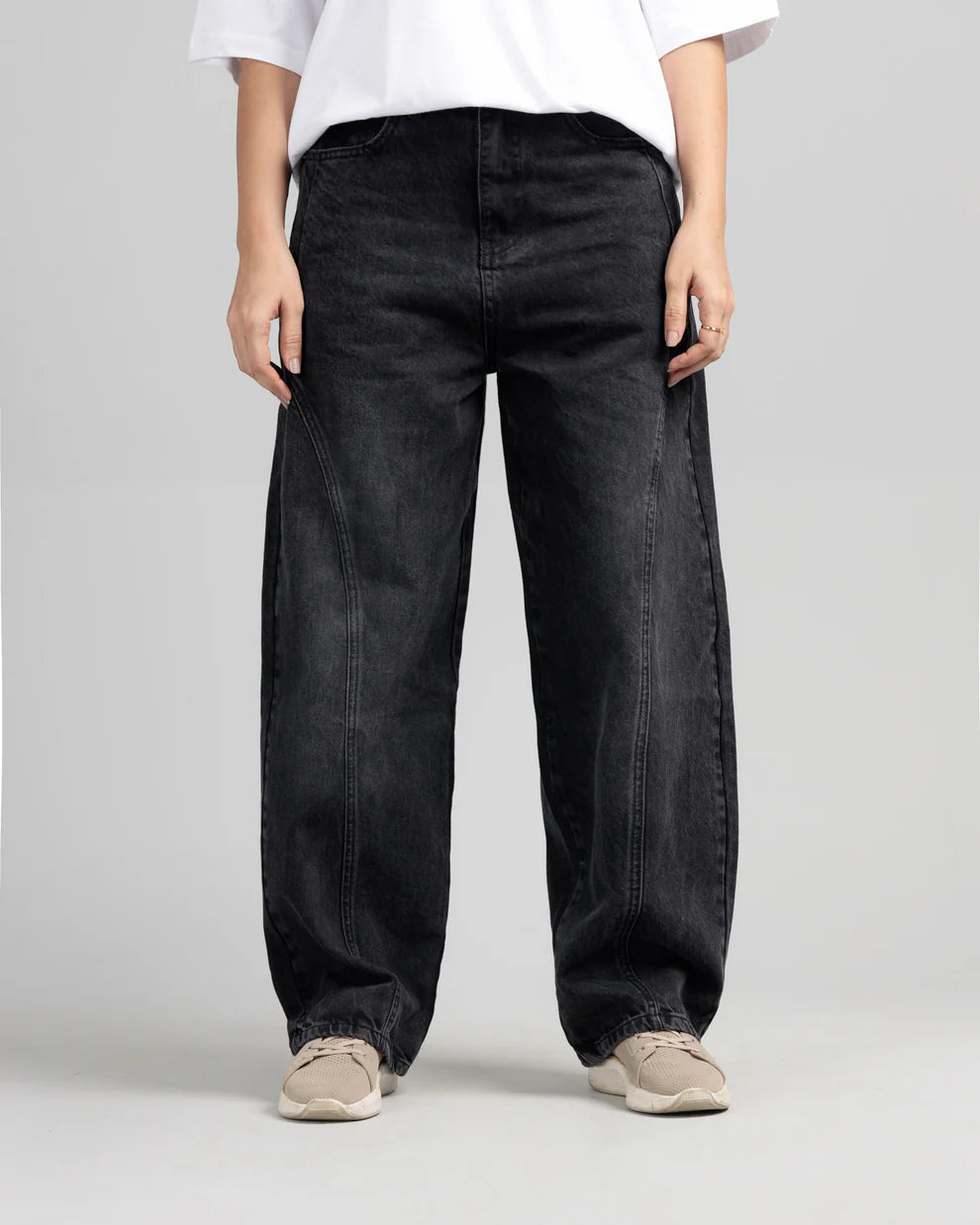 Unisex Charcoal Skater Fit Cut & Sewn Jeans