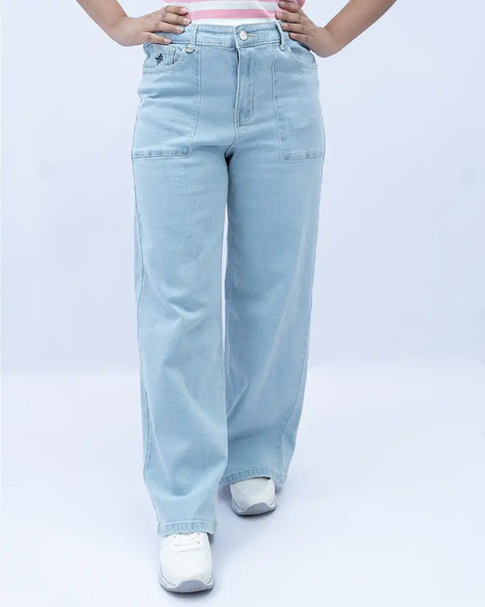 Women’s Sky Blue Wide Leg Jeans