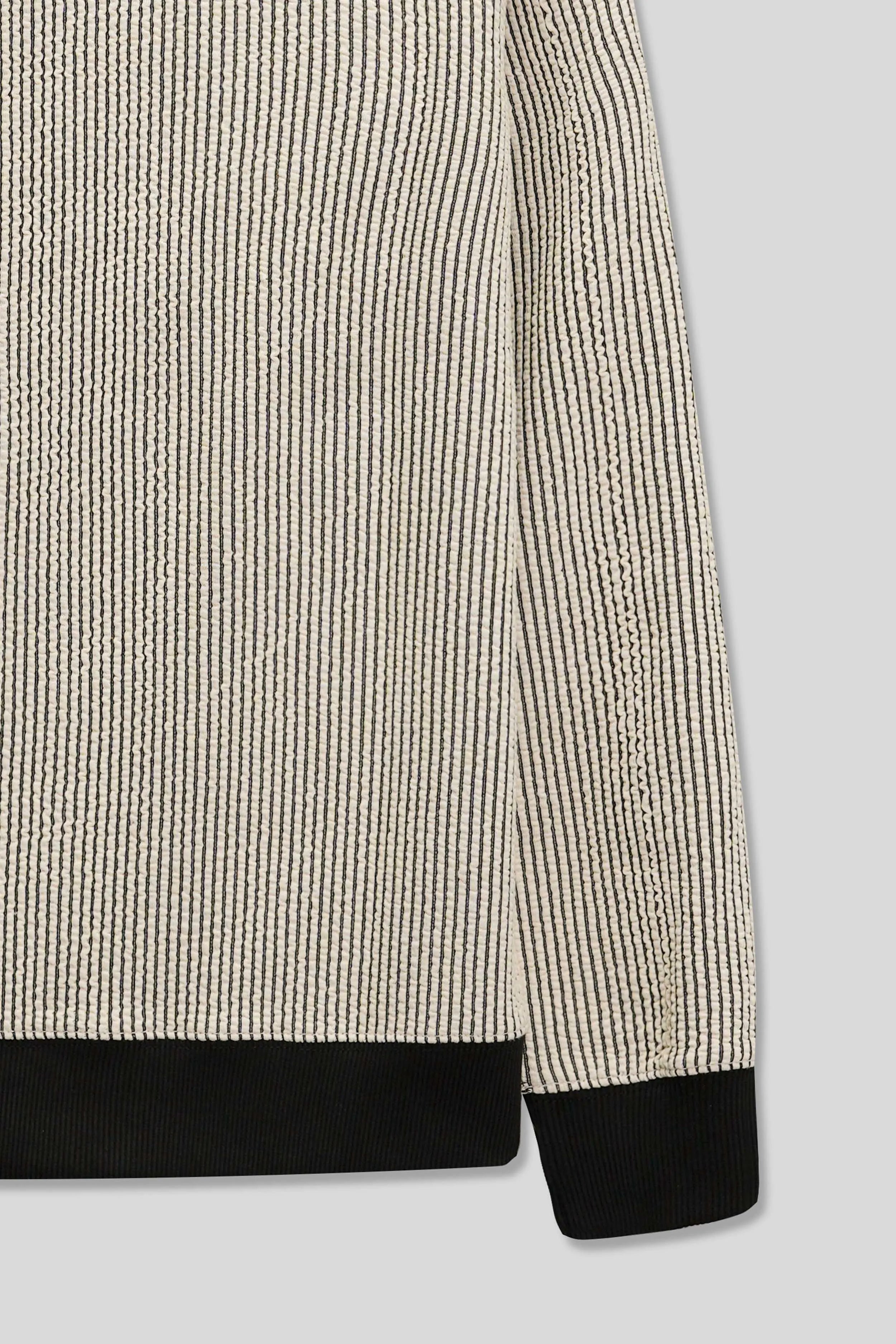 Sleeve close-up highlighting the fabric texture of Black and Blue Sweatshirt
