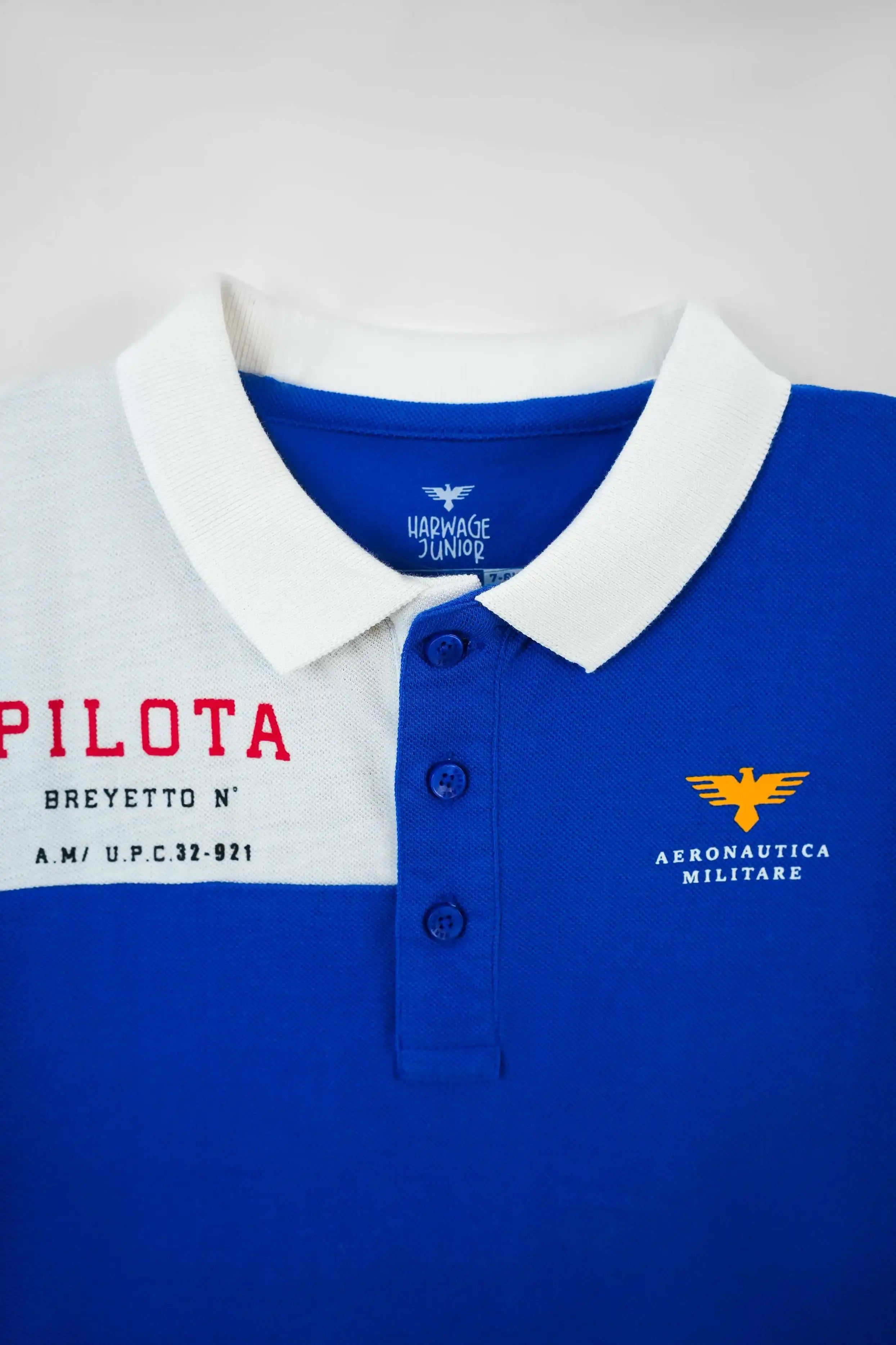 Sporty blue polo with brand logo