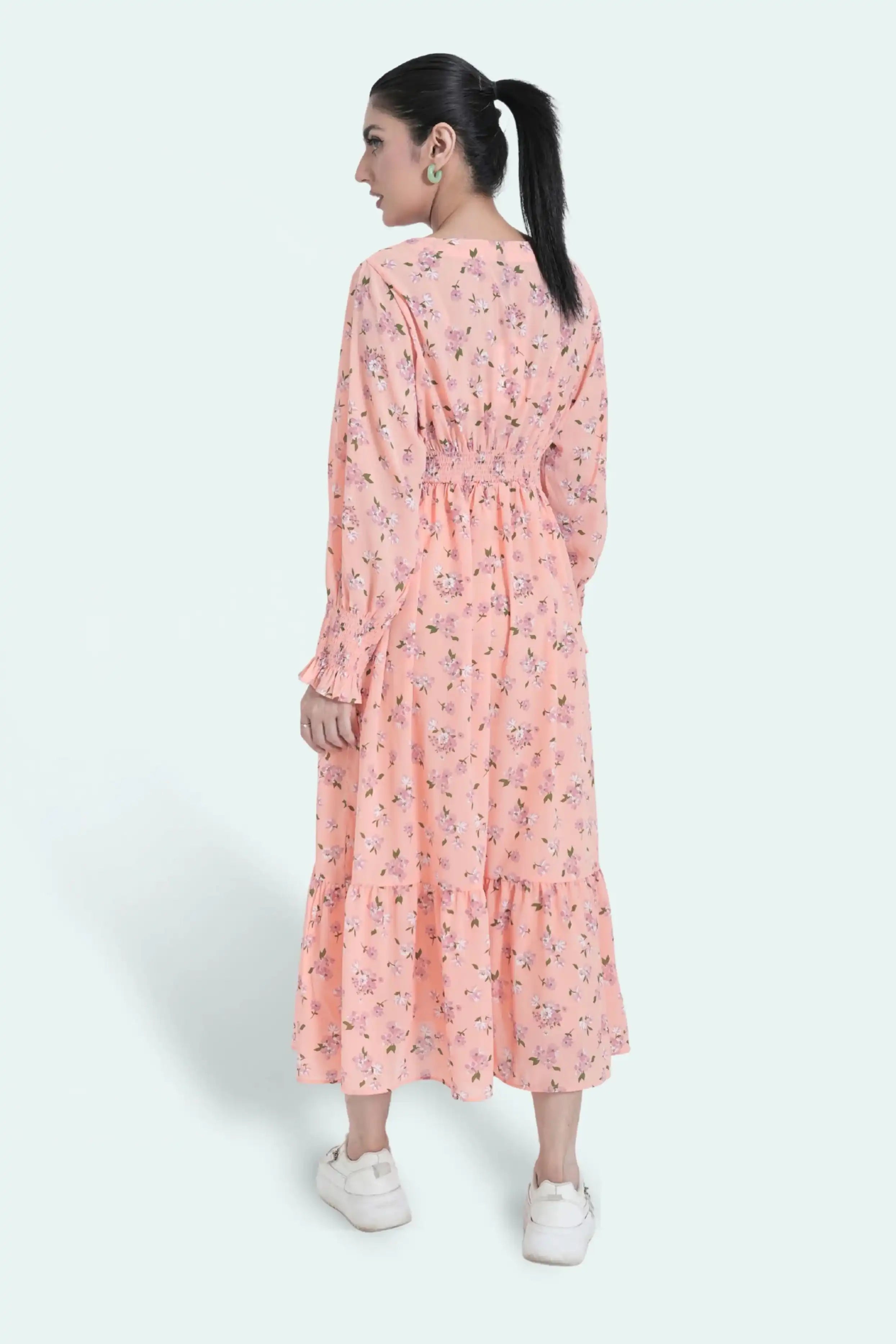 Stylish Peach Maxi Dress