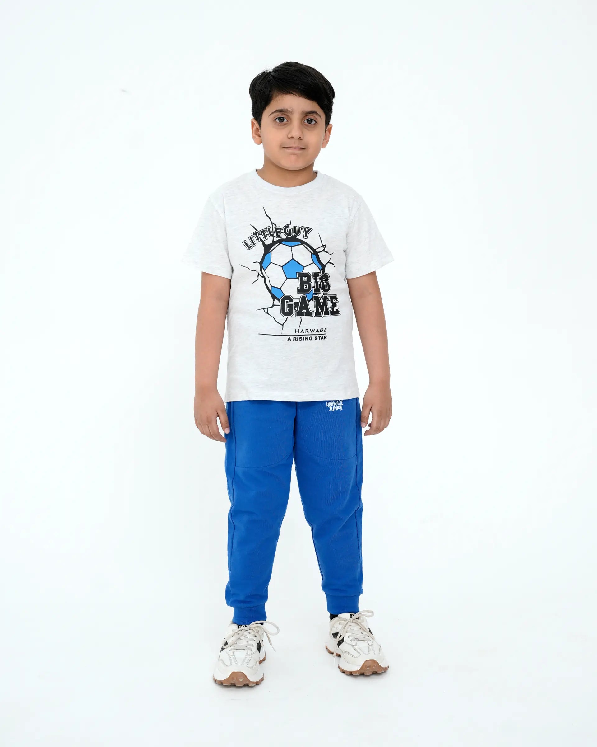White Melange Graphic T-Shirt